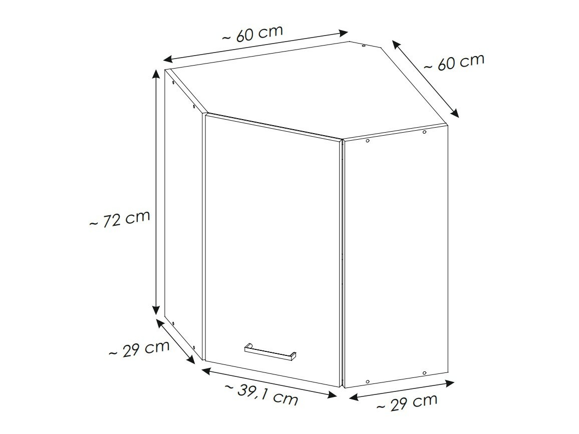 Moduláris fali sarokszekrény Quti 119
