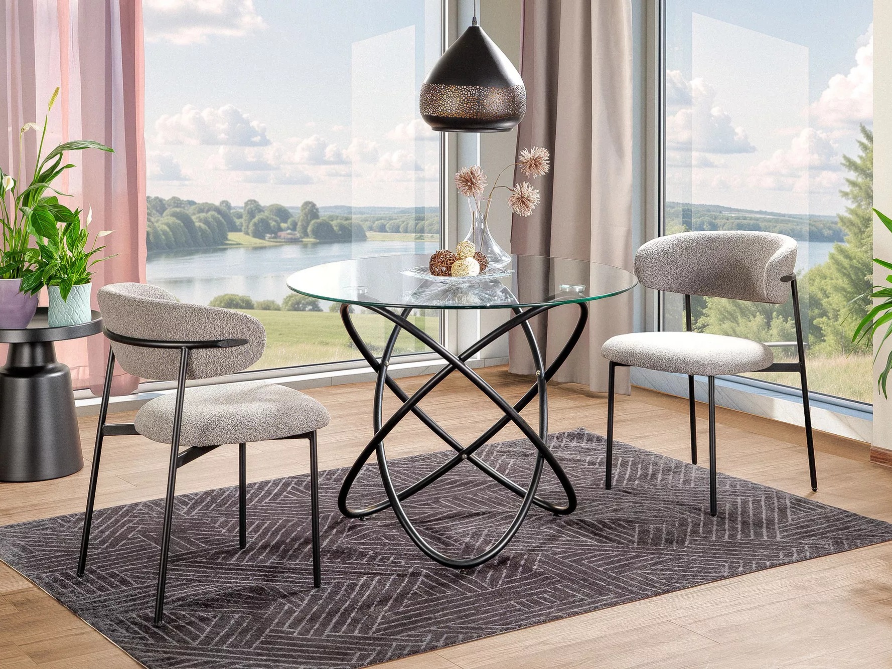 Asztal Detroit 933 (Fekete)