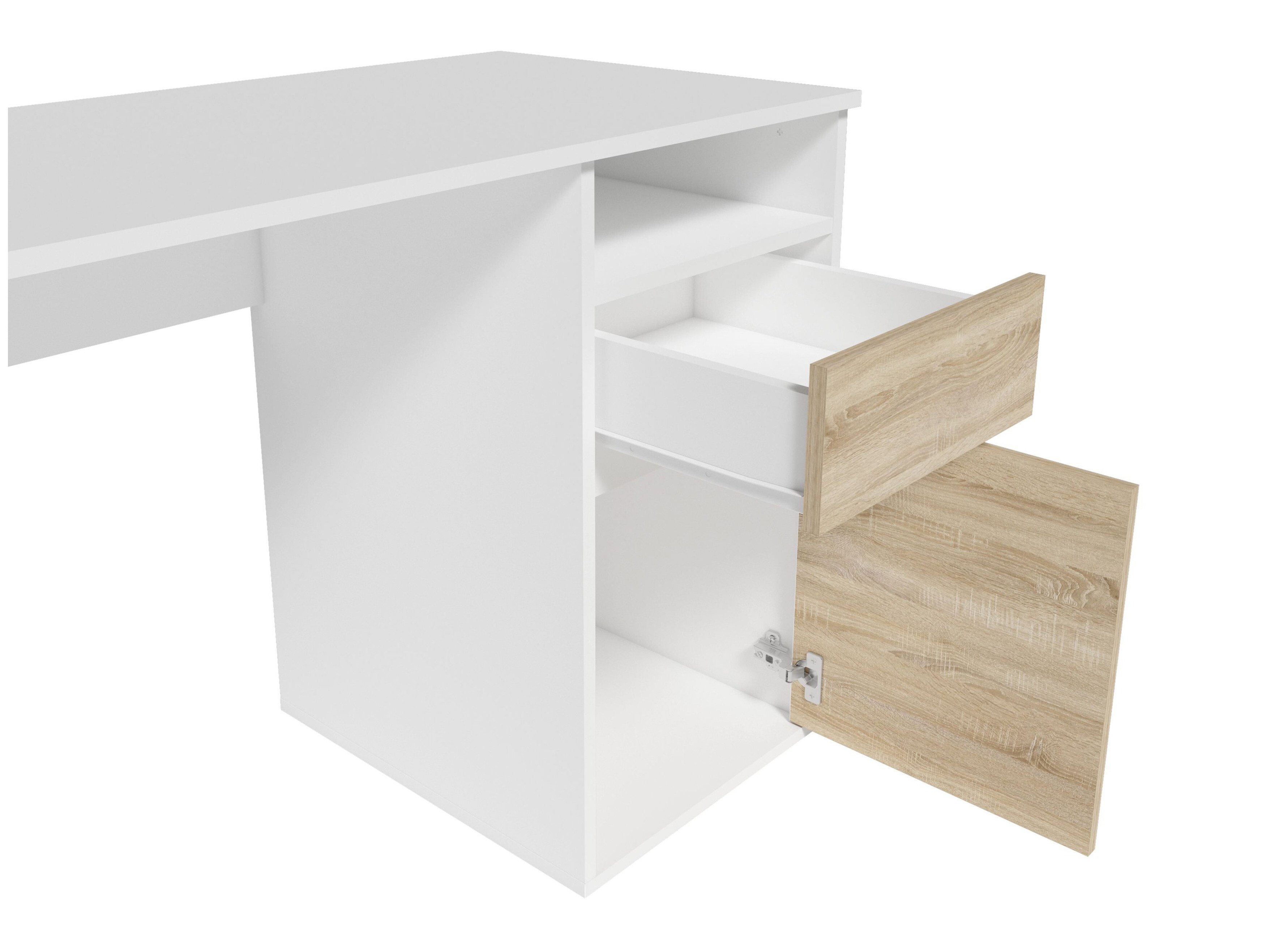 Íróasztal Baytown 190 (Fehér + Sonoma tölgy)
