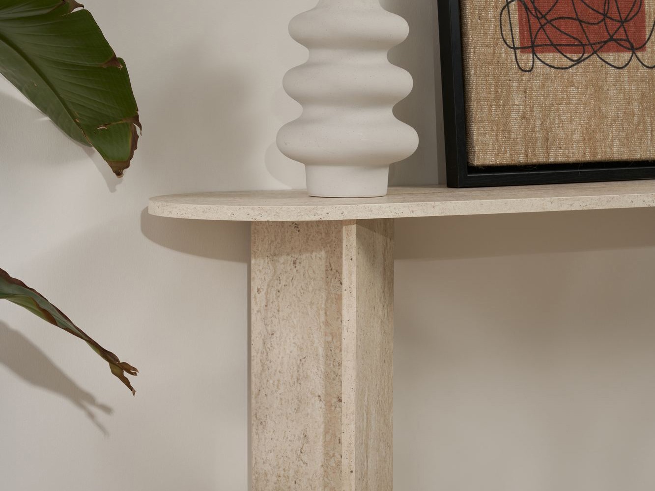 Konzolasztal Novato 133 (Könnyű travertin)