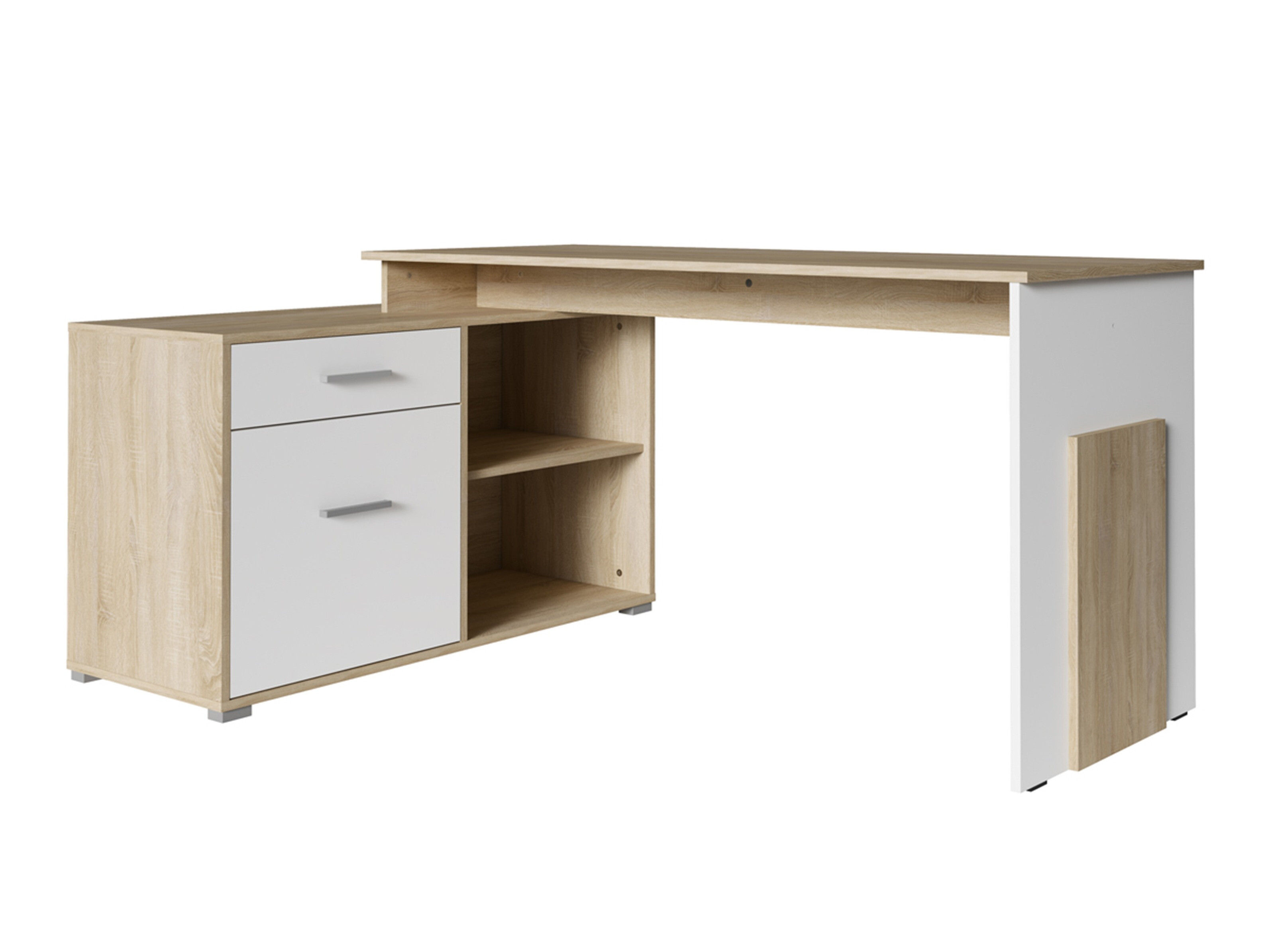 Sarok íróasztal Baytown 197 (Fehér + Sonoma tölgy)