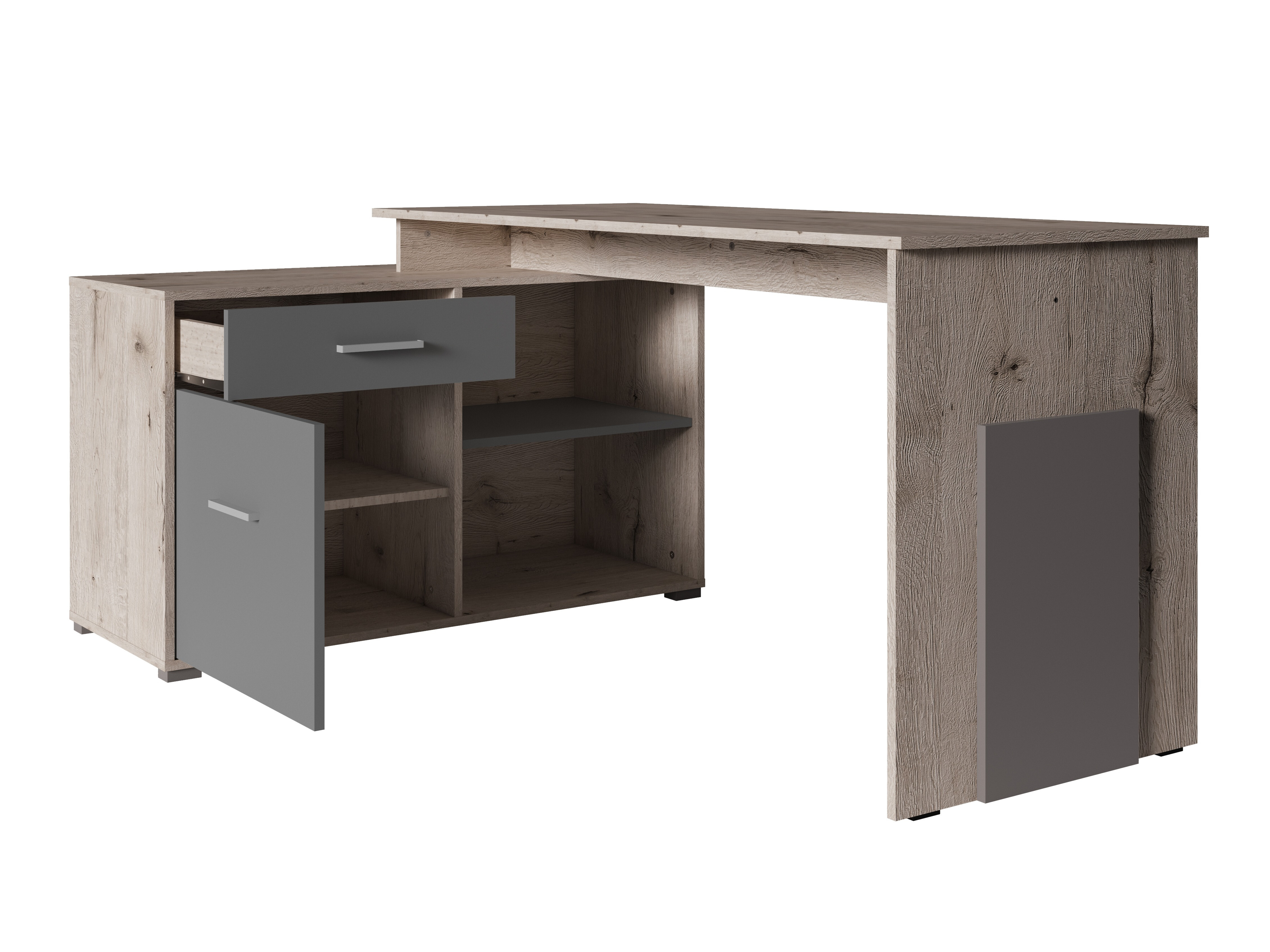 Sarok íróasztal Baytown 197 (Grafit + Wellingtoni tölgy)