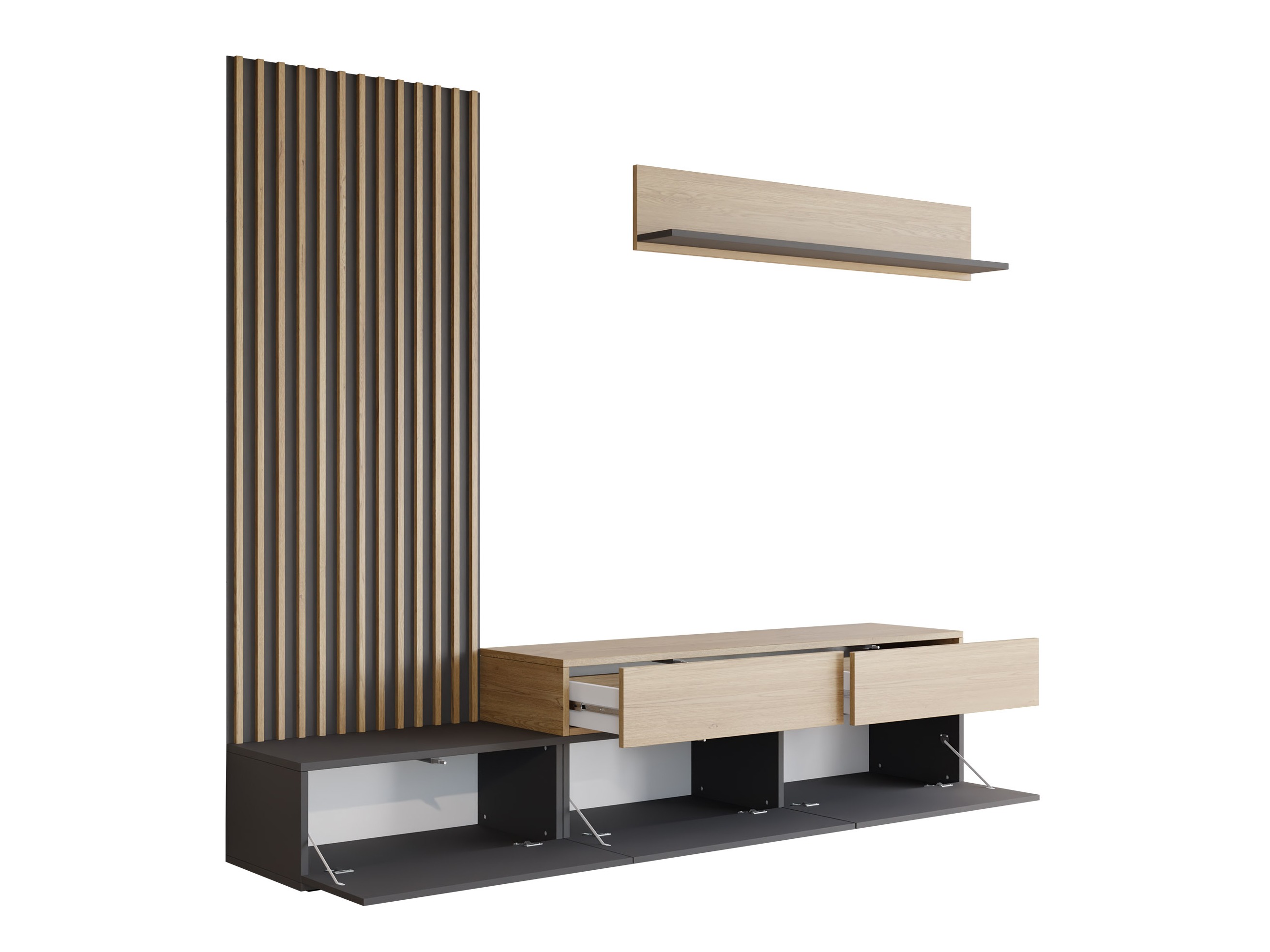 Nappali szett Comfivo Munium I (Grafit + Tölgy)