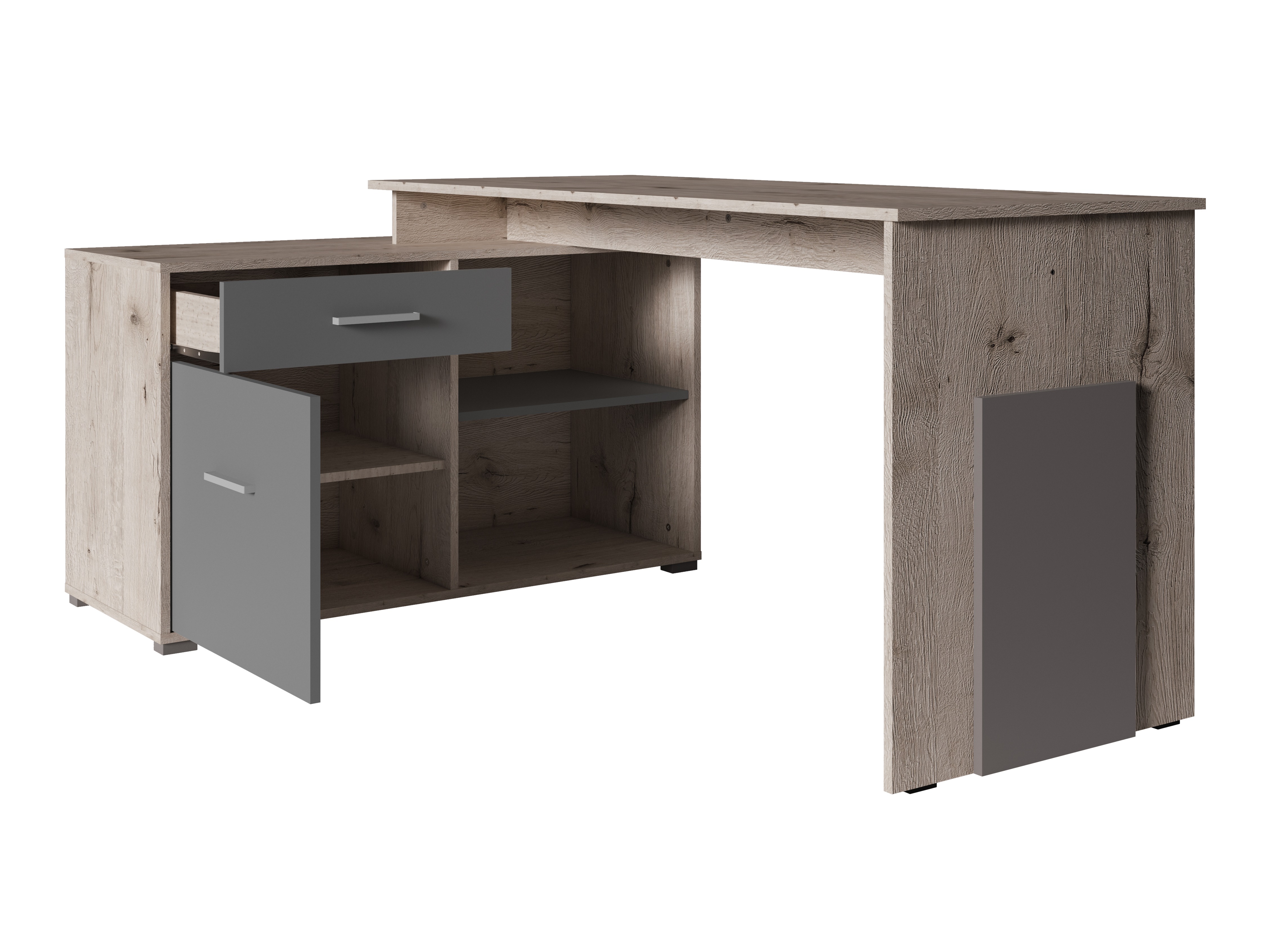 Sarok íróasztal Baytown 197 (Fehér + Sonoma tölgy)