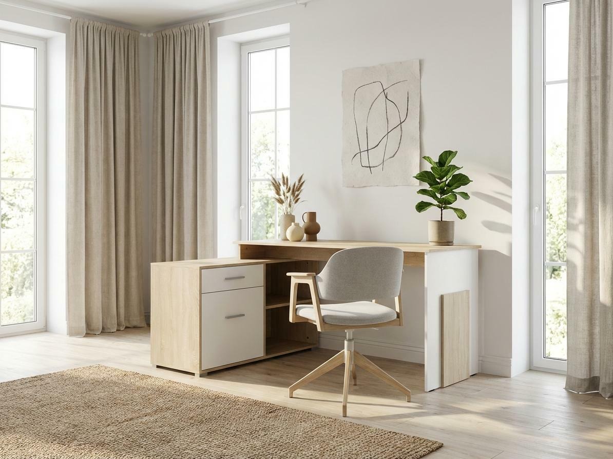 Sarok íróasztal Baytown 197 (Fehér + Sonoma tölgy)