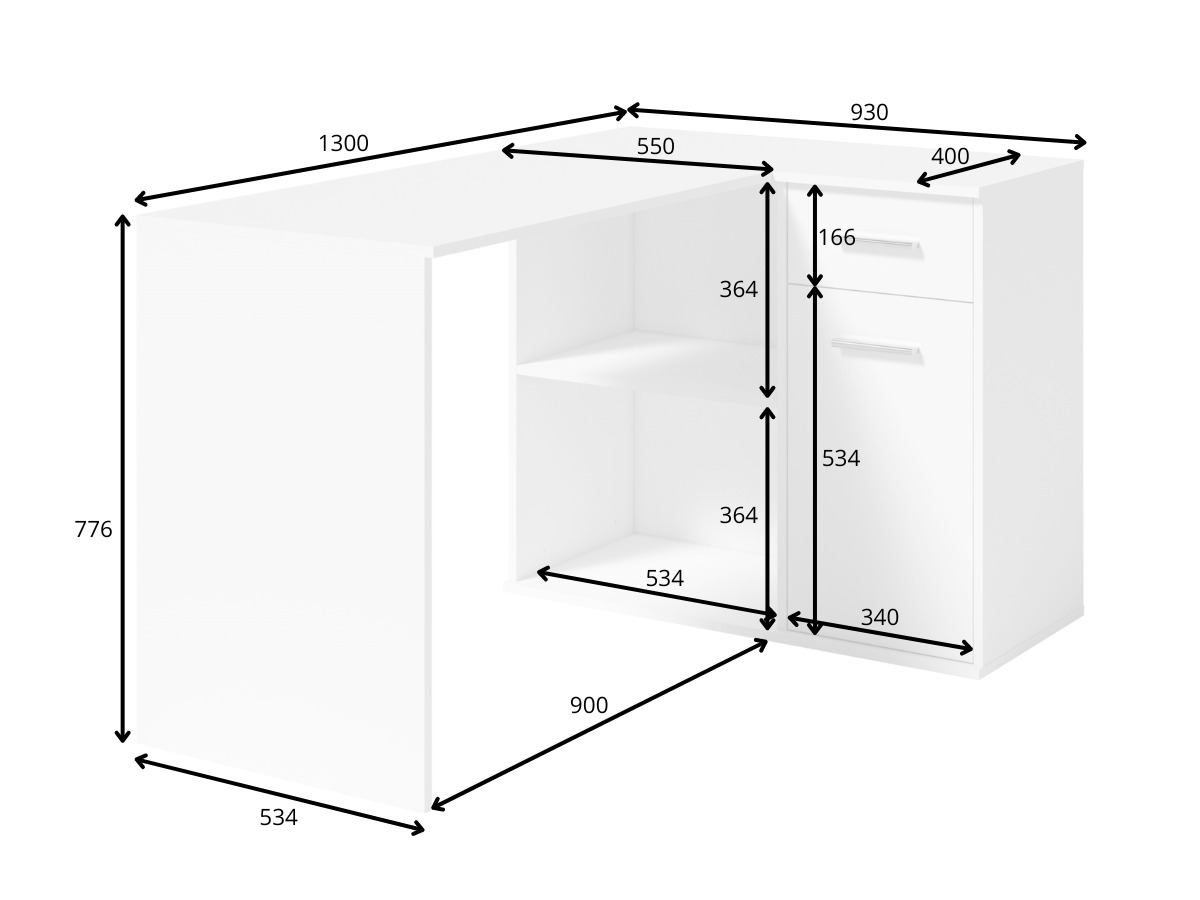 Sarok íróasztal Baytown 200