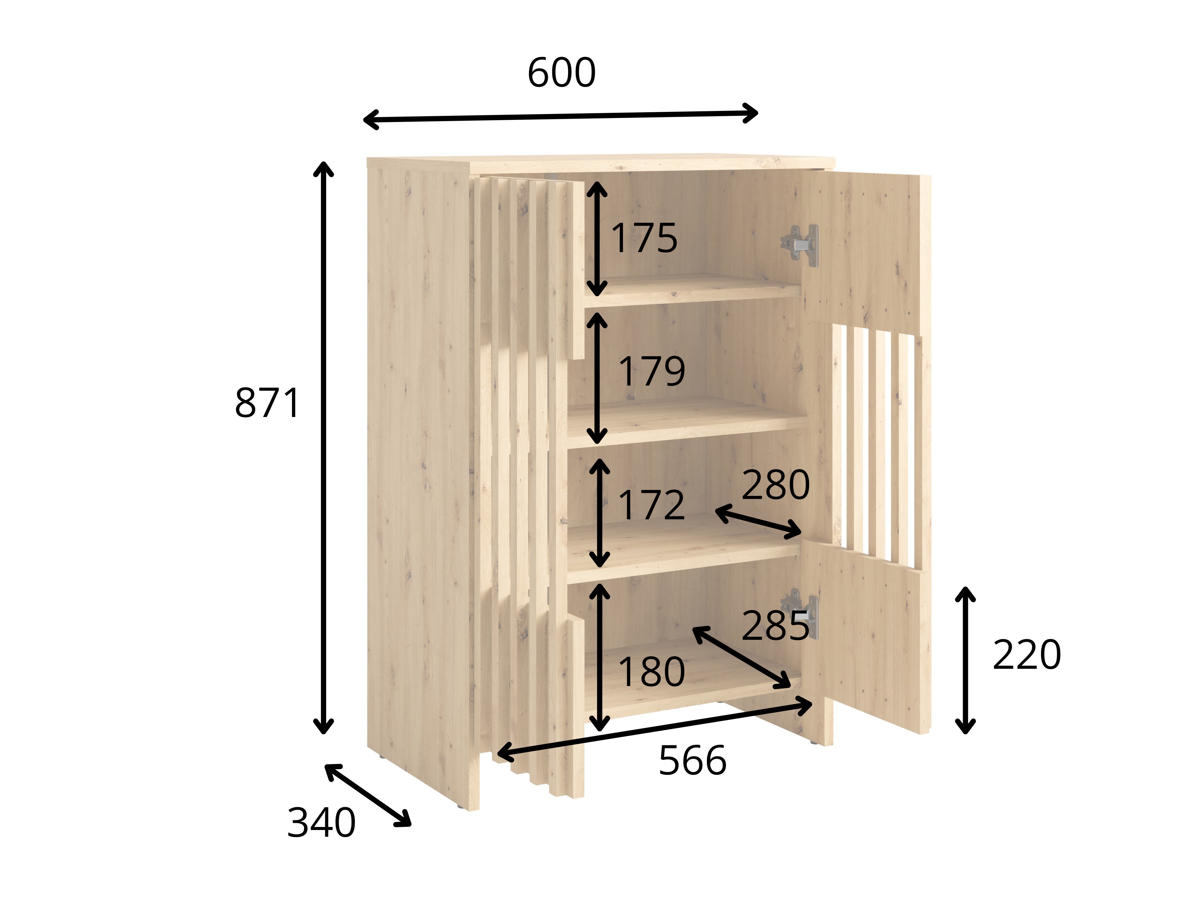 Szekrény Baytown 205 (Artisan tölgy)