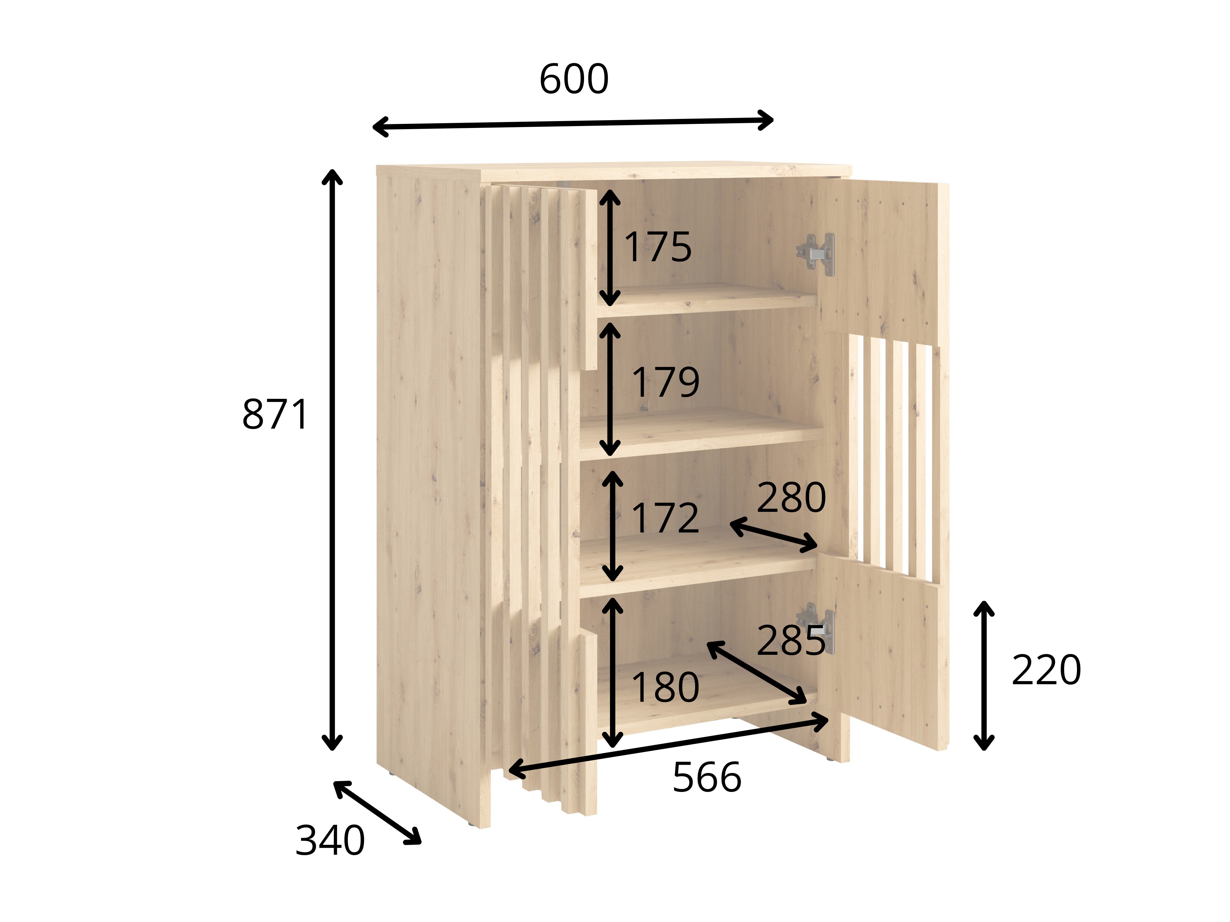 Szekrény Baytown 205 (Fekete)