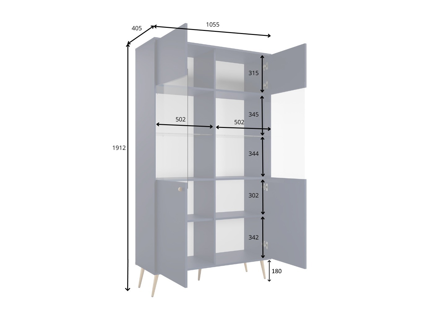 Könyvespolc Corcamo 108 (Bézs)