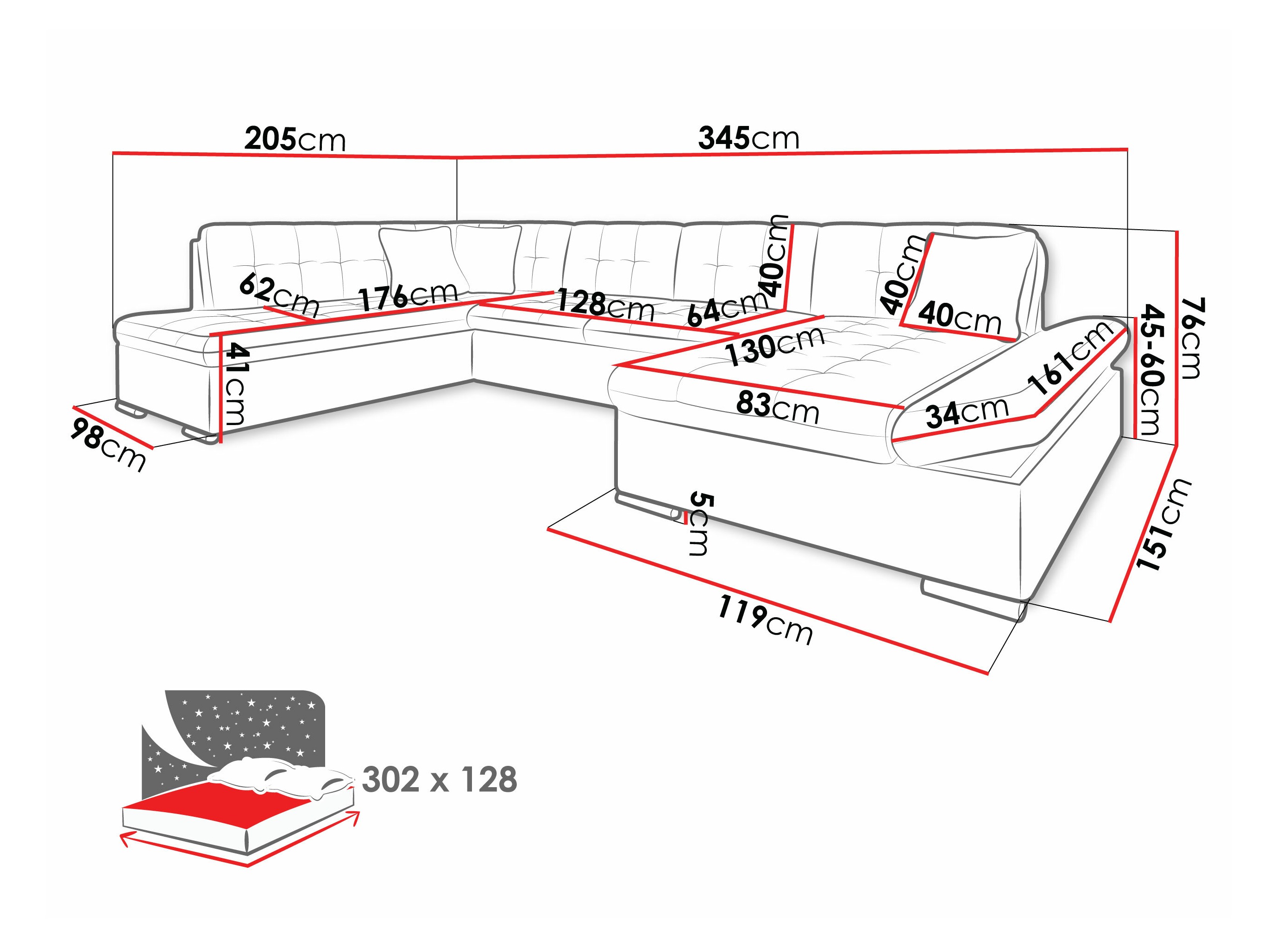 Sarokkanapé Comfivo Tilia II (Venus Velvet 2918 + Magic Velet 2258)
