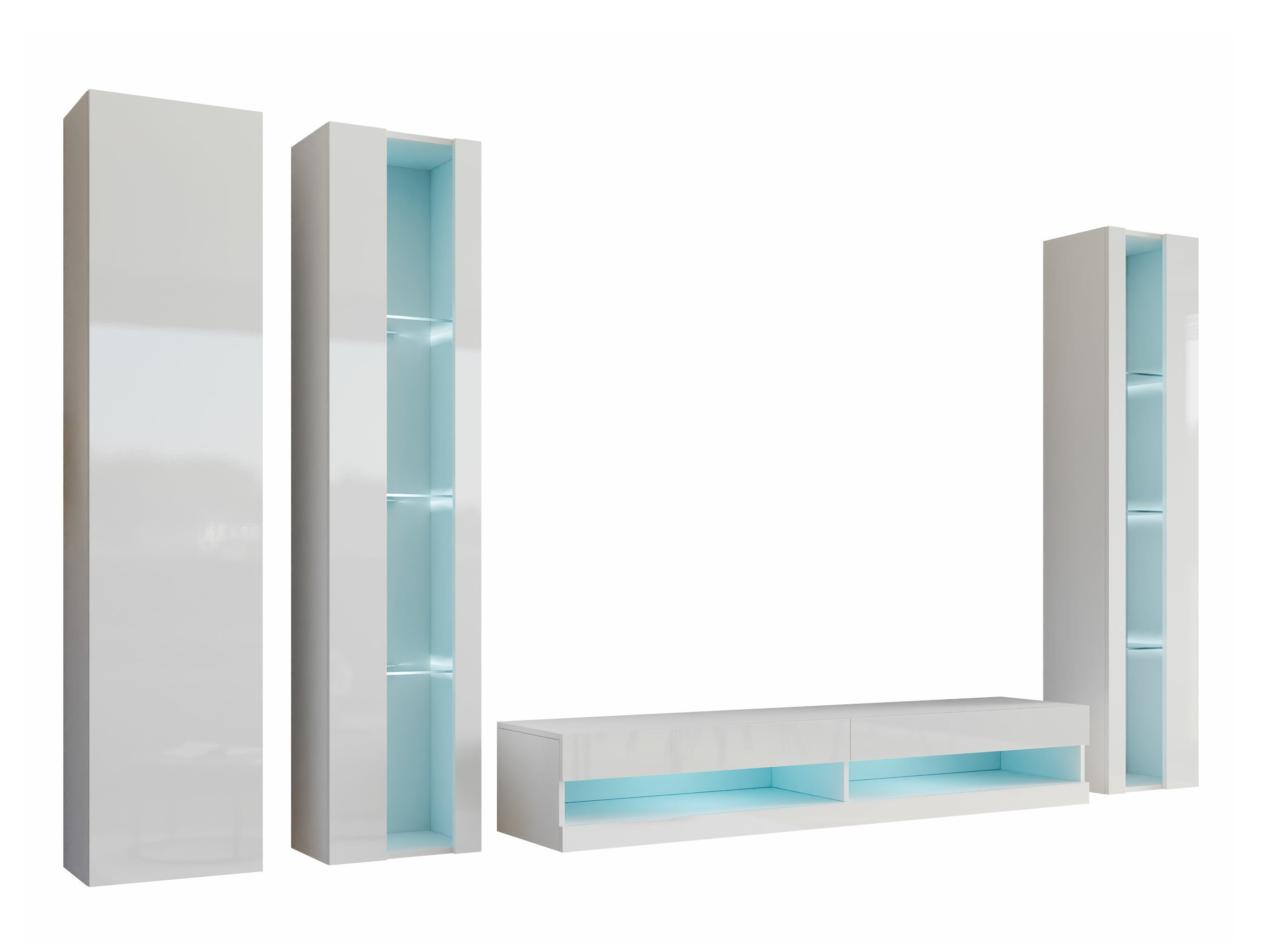 Nappali szett Venenou 116 (Fehér + Fényes fehér)