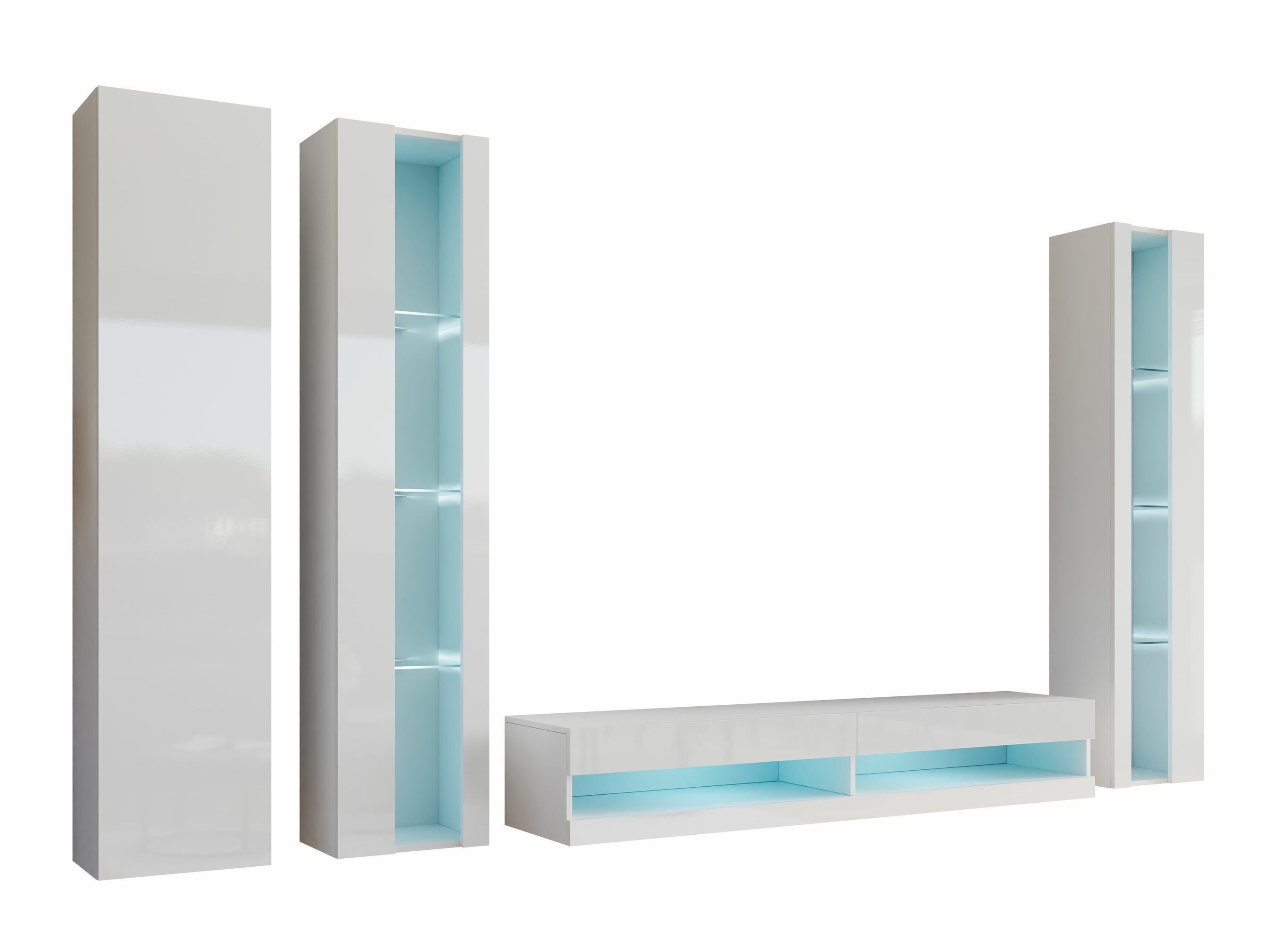 Nappali szett Venenou 116 (Fehér + Fényes fehér)