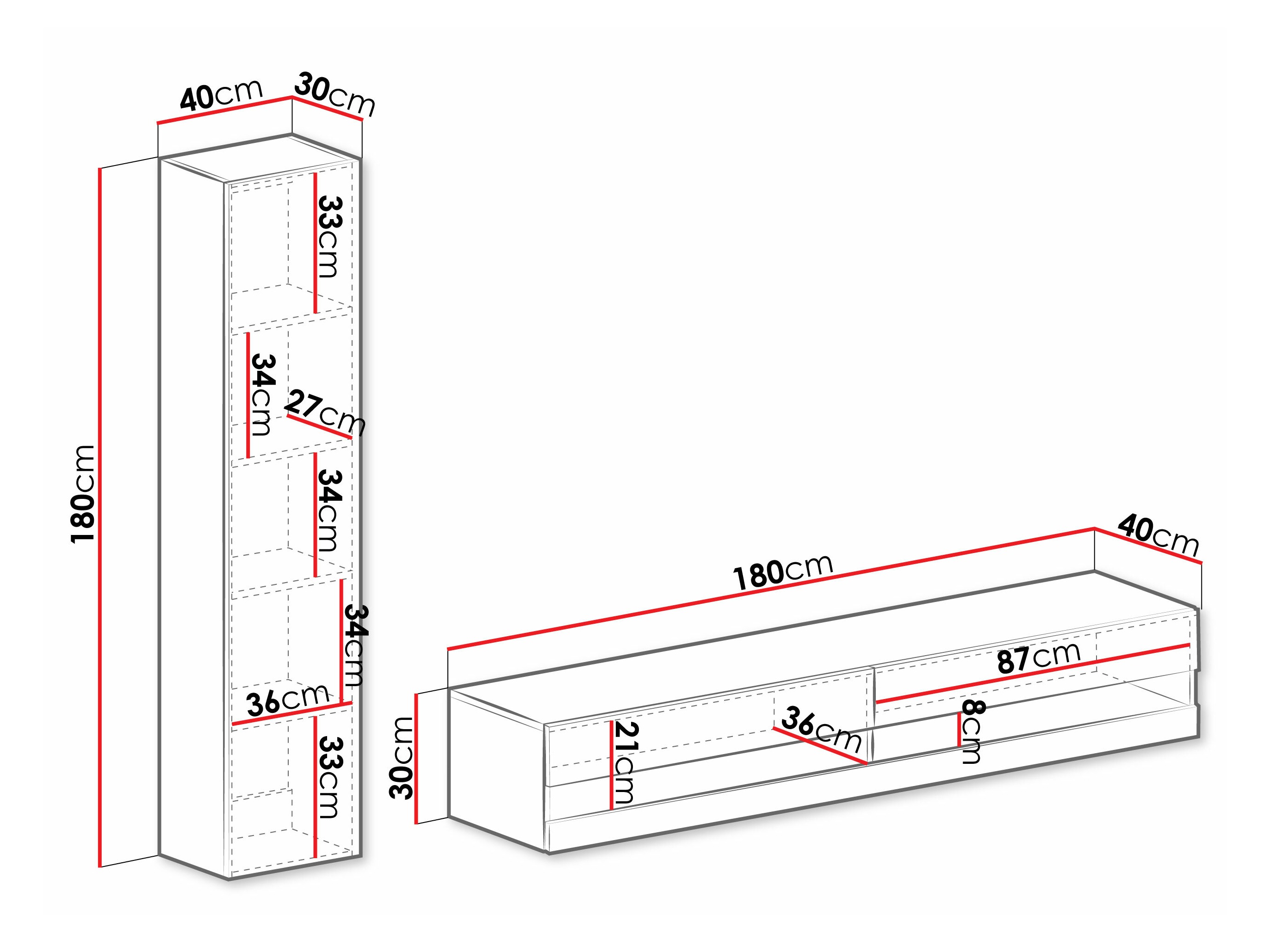 Nappali szett Vilrin VI (Fekete + Fényes fekete)