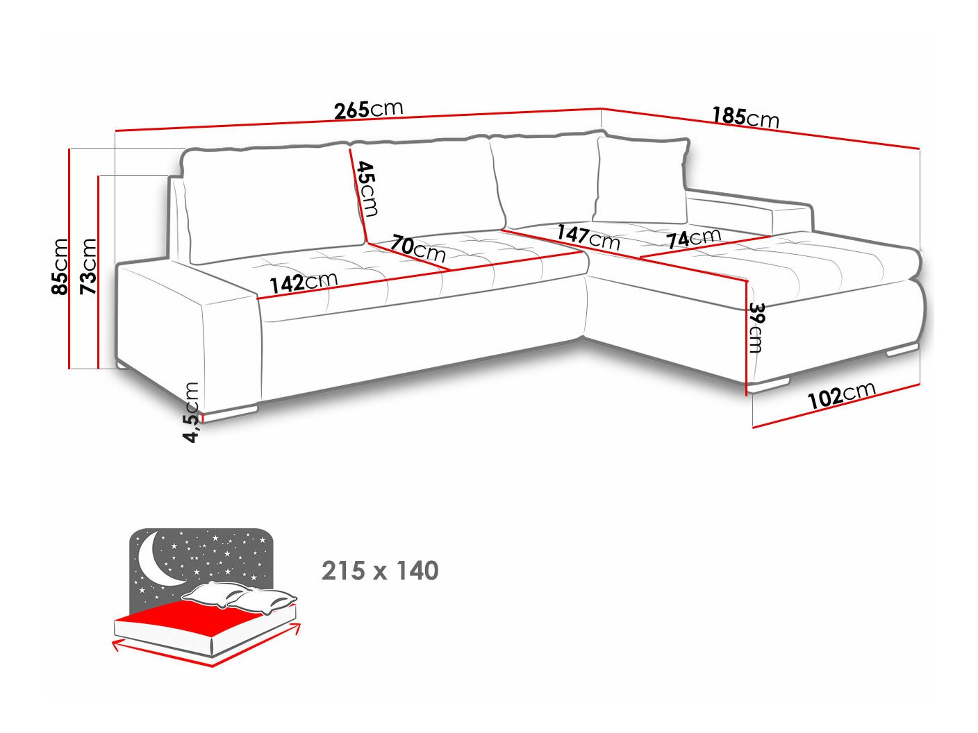 Sarokkanapé Comfivo Nitor I (Lux 05 + Lux 06)