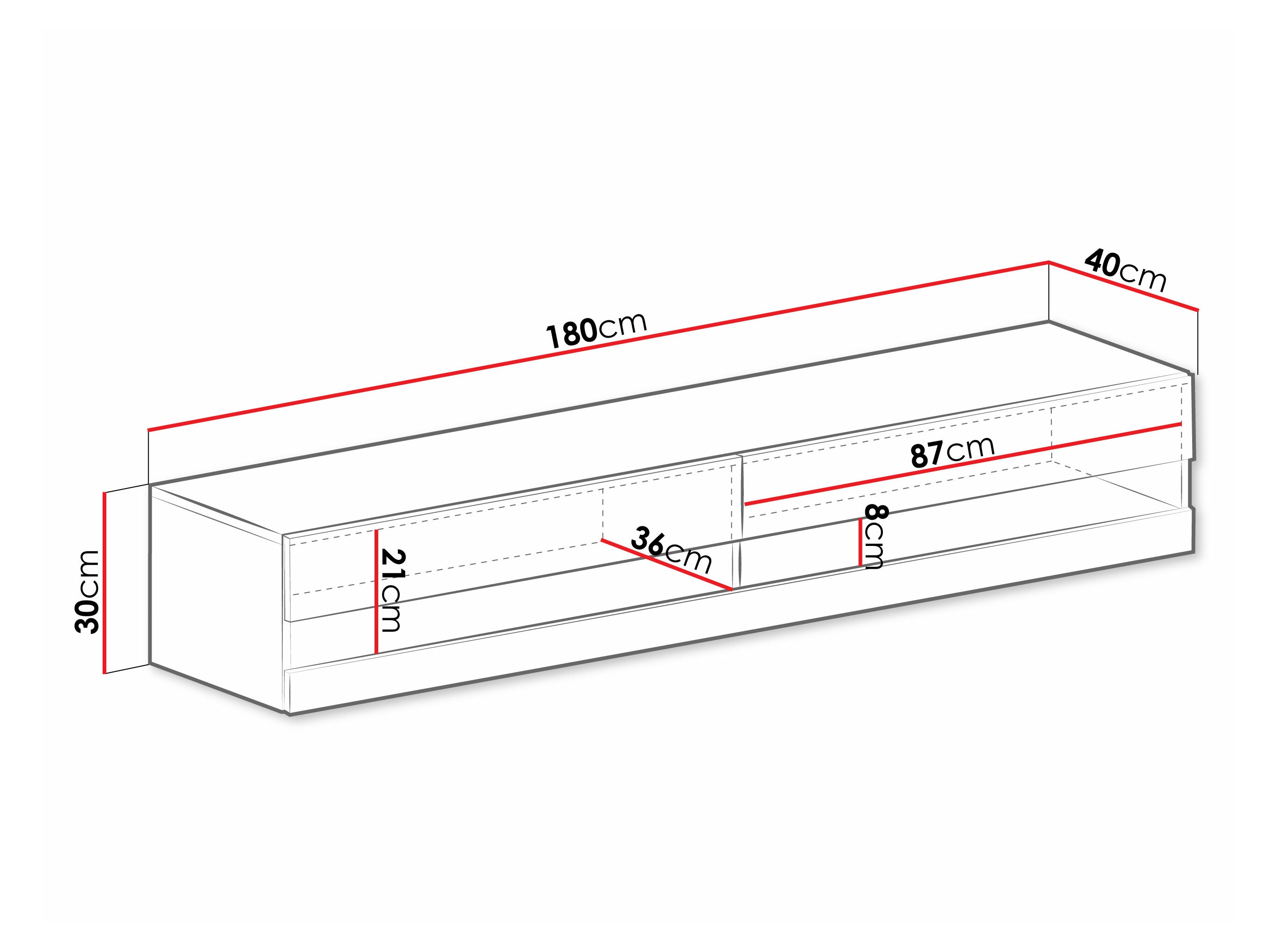 TV-állvány Venenou 120 (Fehér + Fényes fehér)