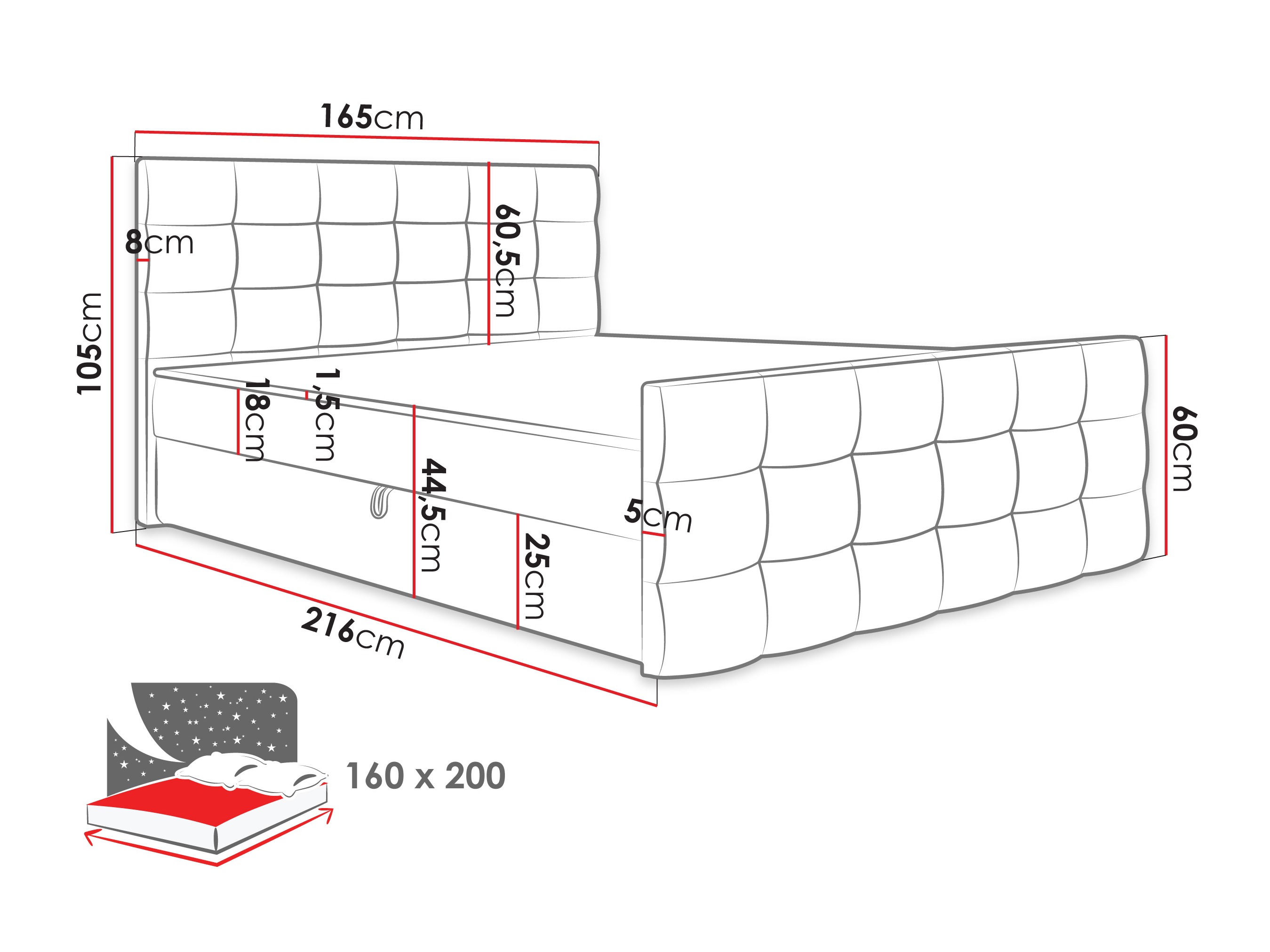 Kontinentális ágy Memphis 100 (Rico 03)