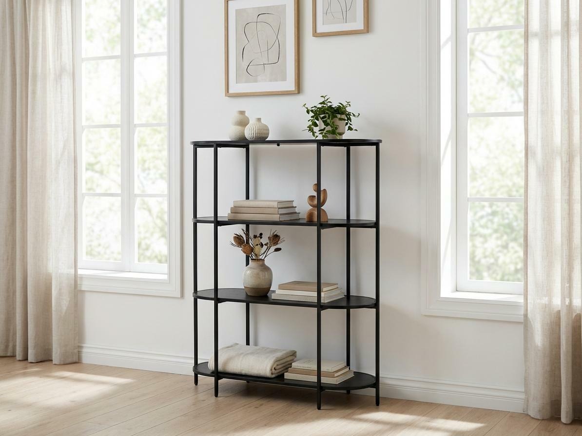 Könyvespolc Sorbeni 104 (Fekete)