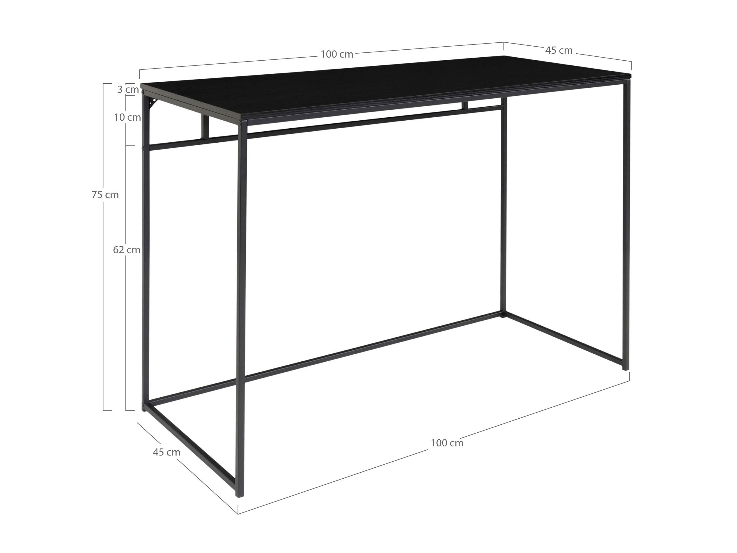 Íróasztal Sorbeni 108 (Fekete)