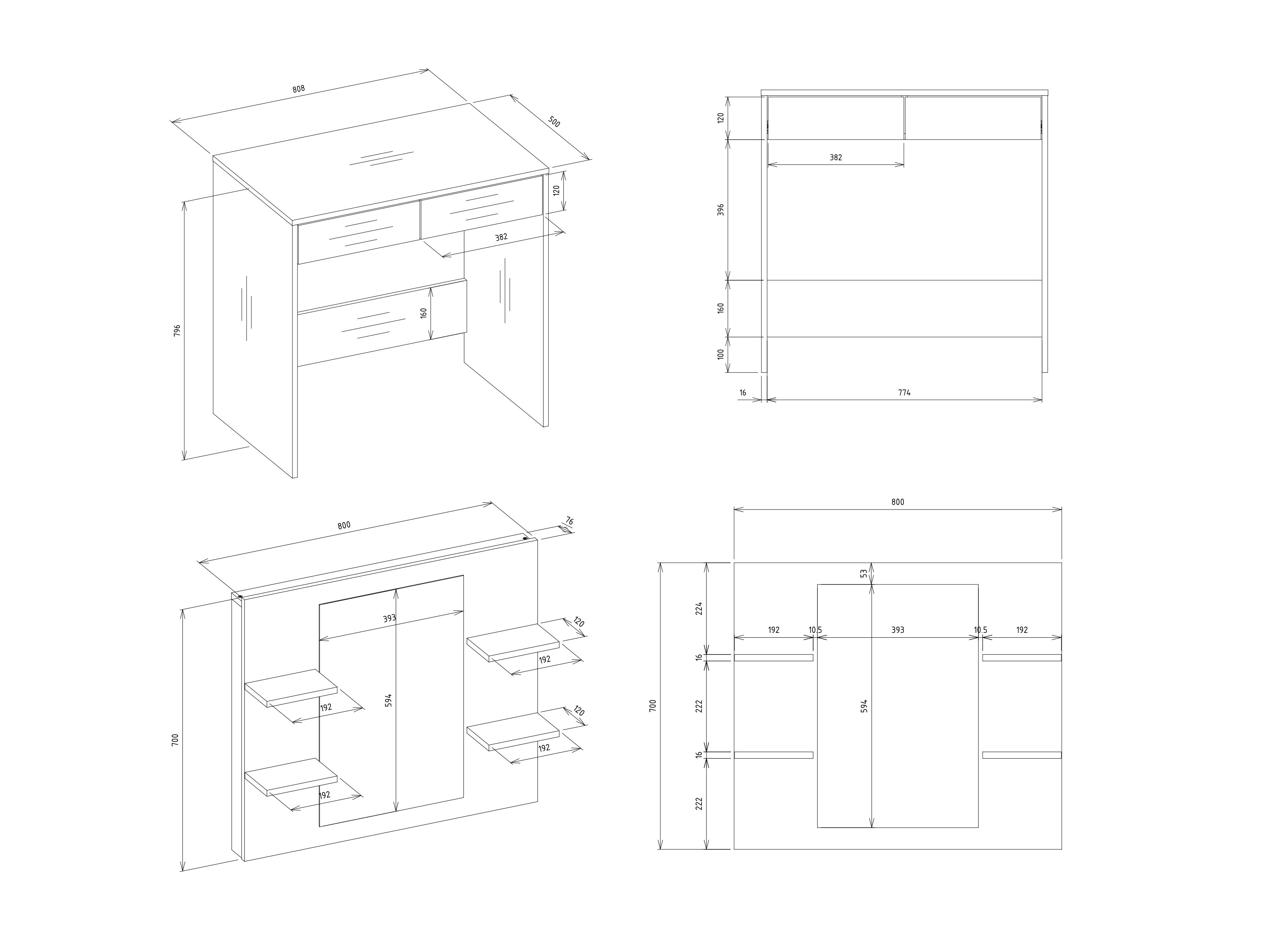 Fésülködő asztal Mandeville 357