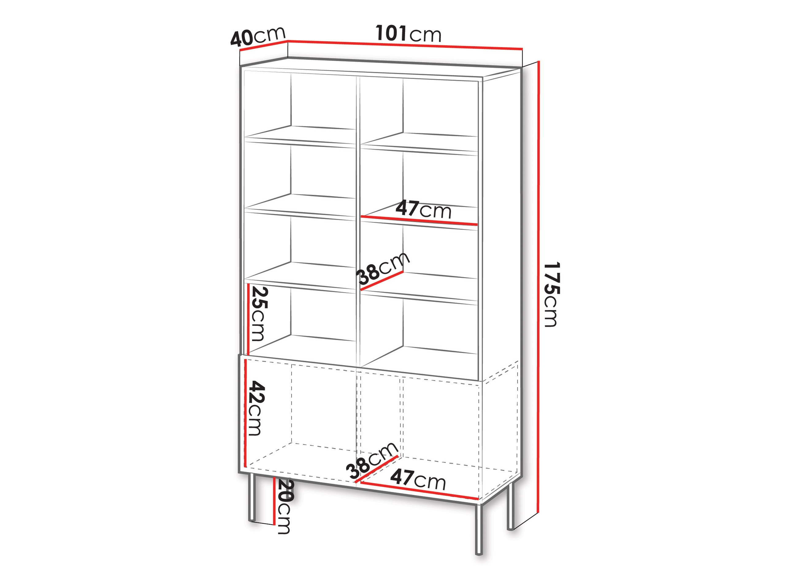 Könyvespolc Evavese 106 (Bézs)