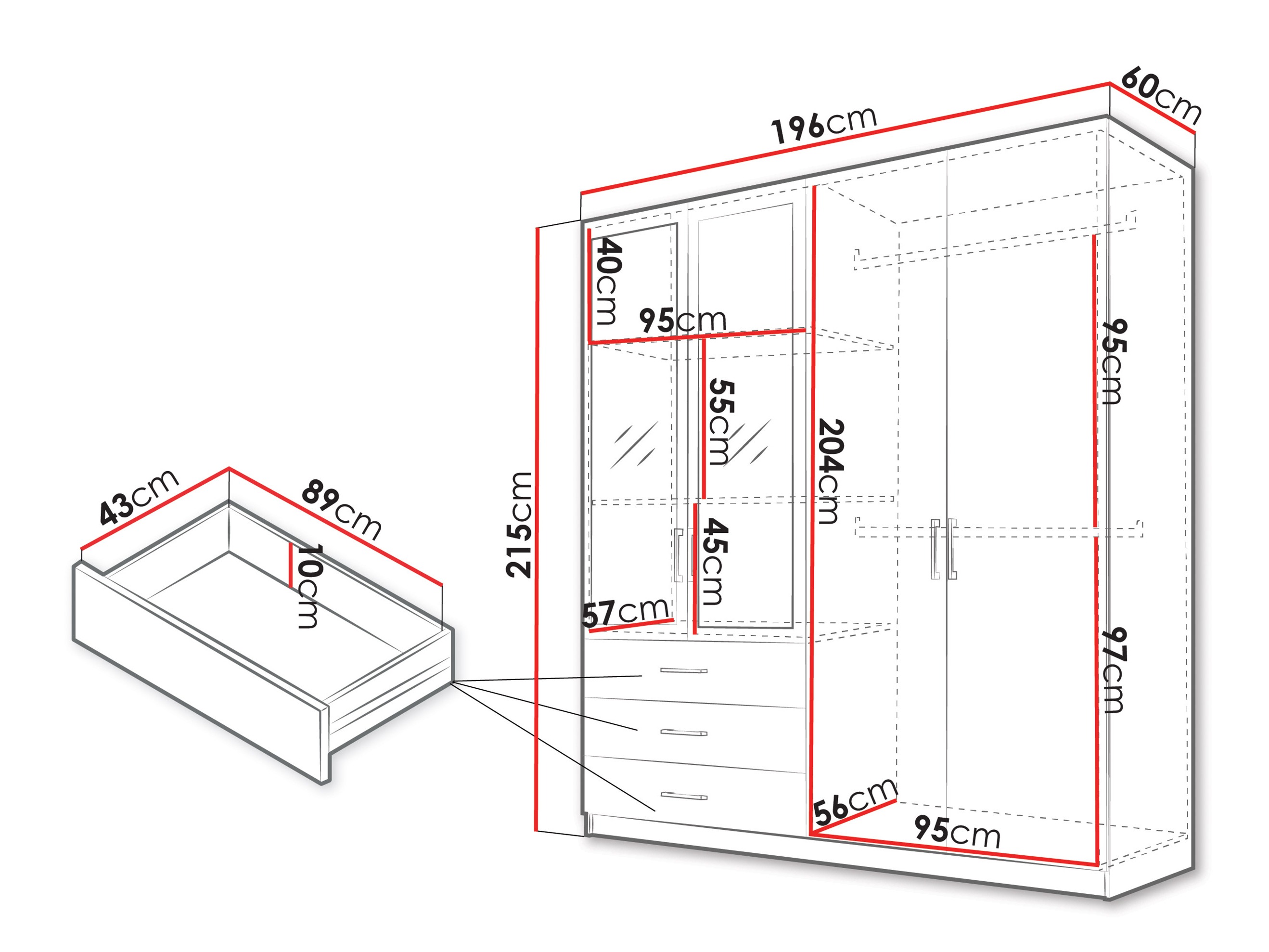 Gardróbszekrény Fungar (Fehér)