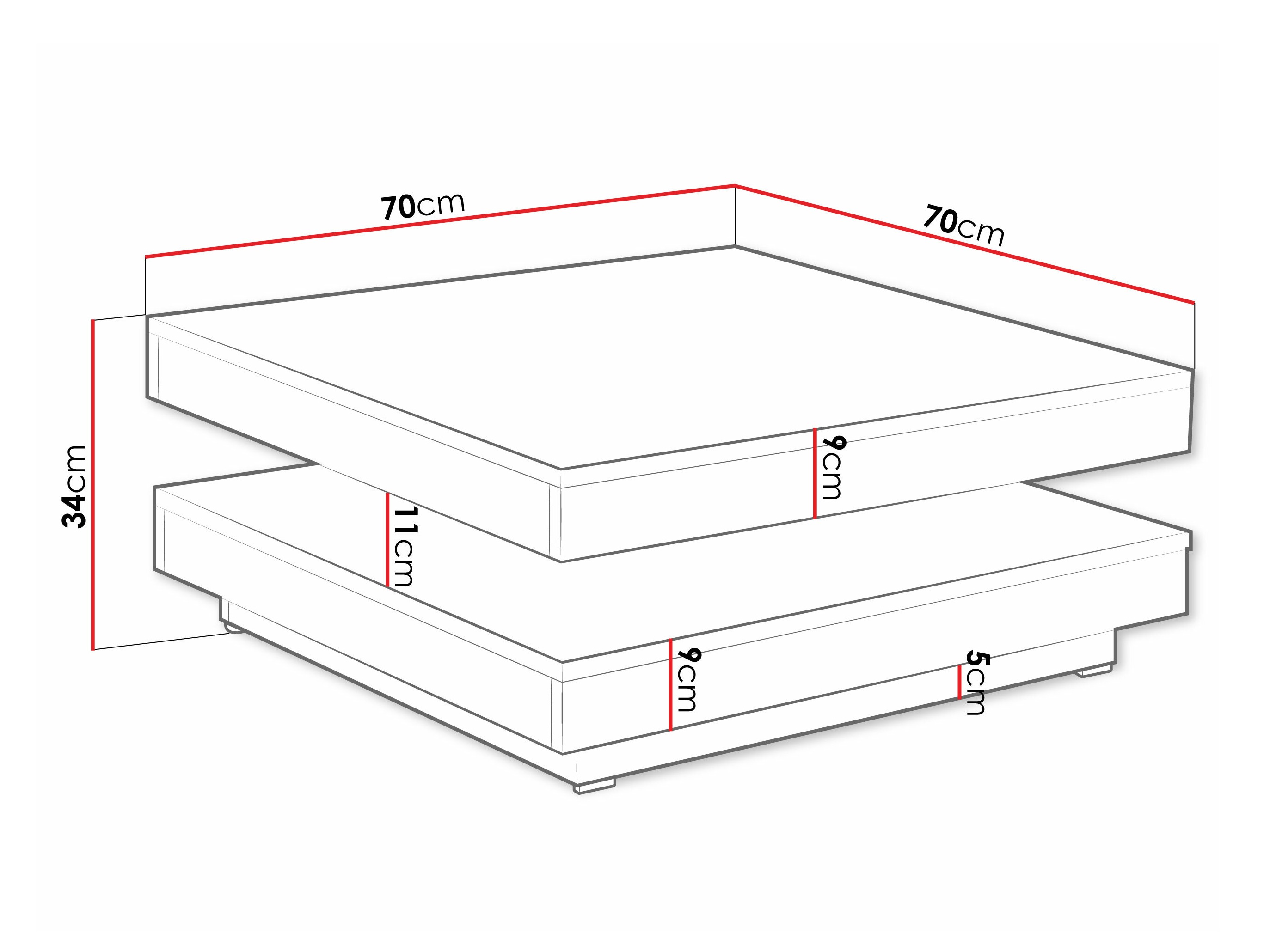 Kihajtható dohányzóasztal Comfivo Pisces (Wotan tölgy + Fehér)