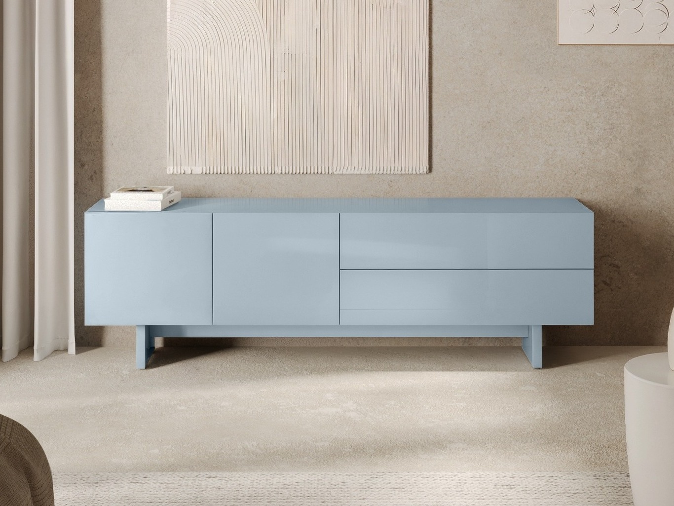 TV-állvány Burleson 539 (Világoskék)