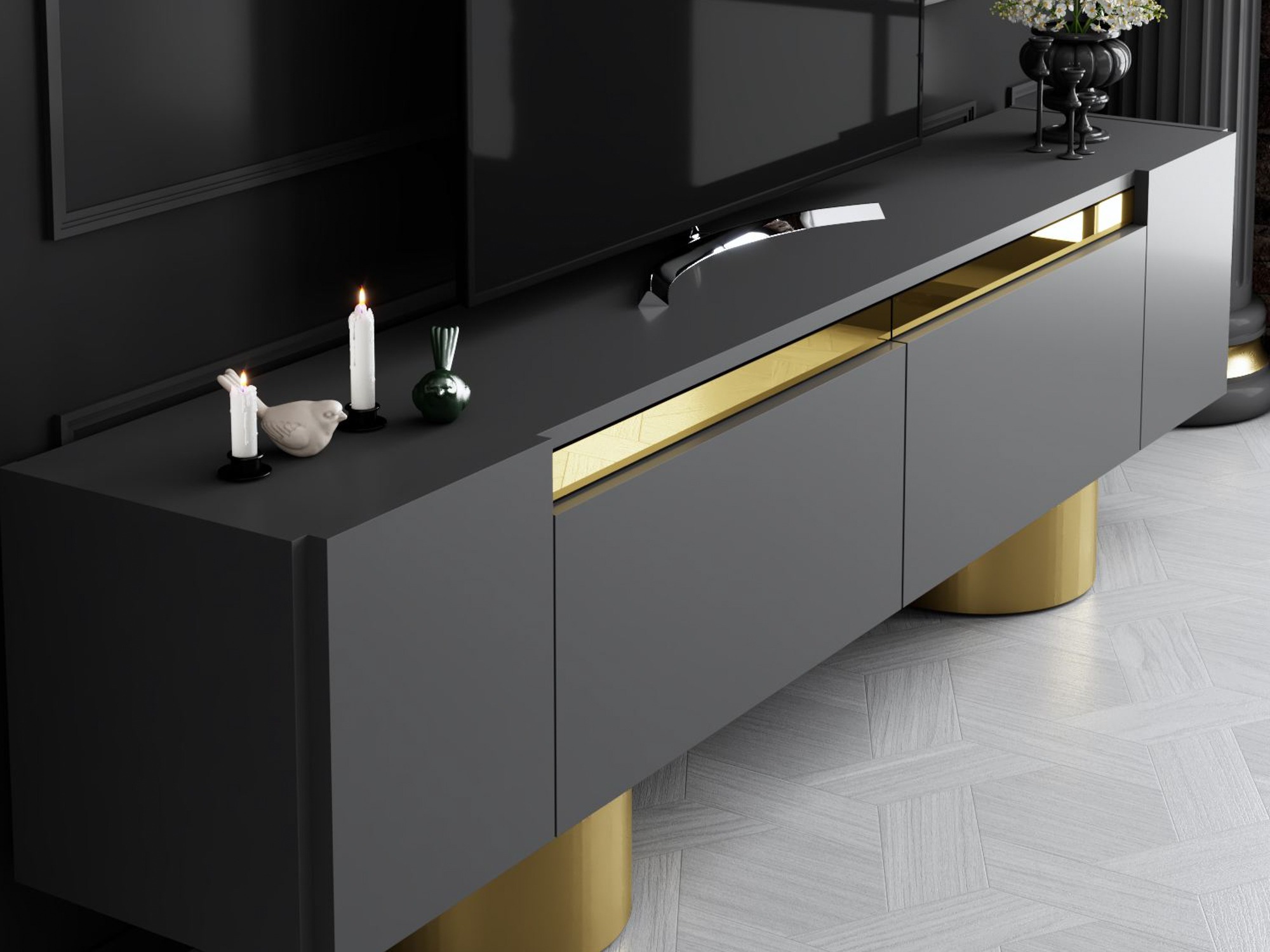 TV-állvány Kailua 2669 (Antracit)