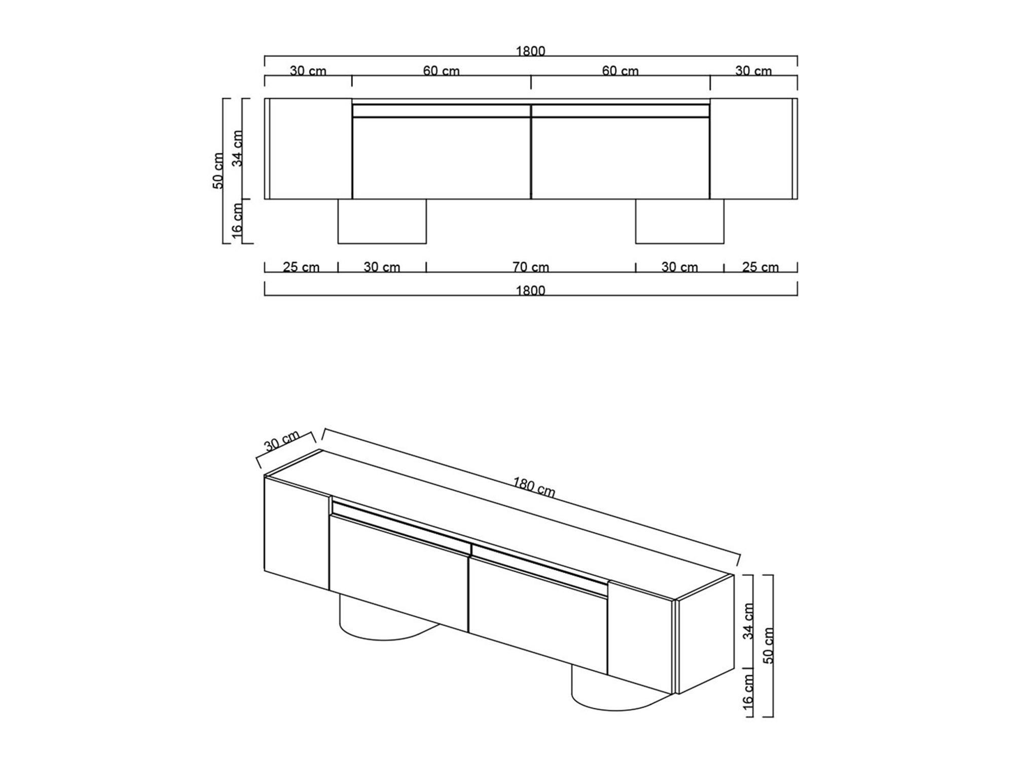TV-állvány Kailua 2669 (Antracit)