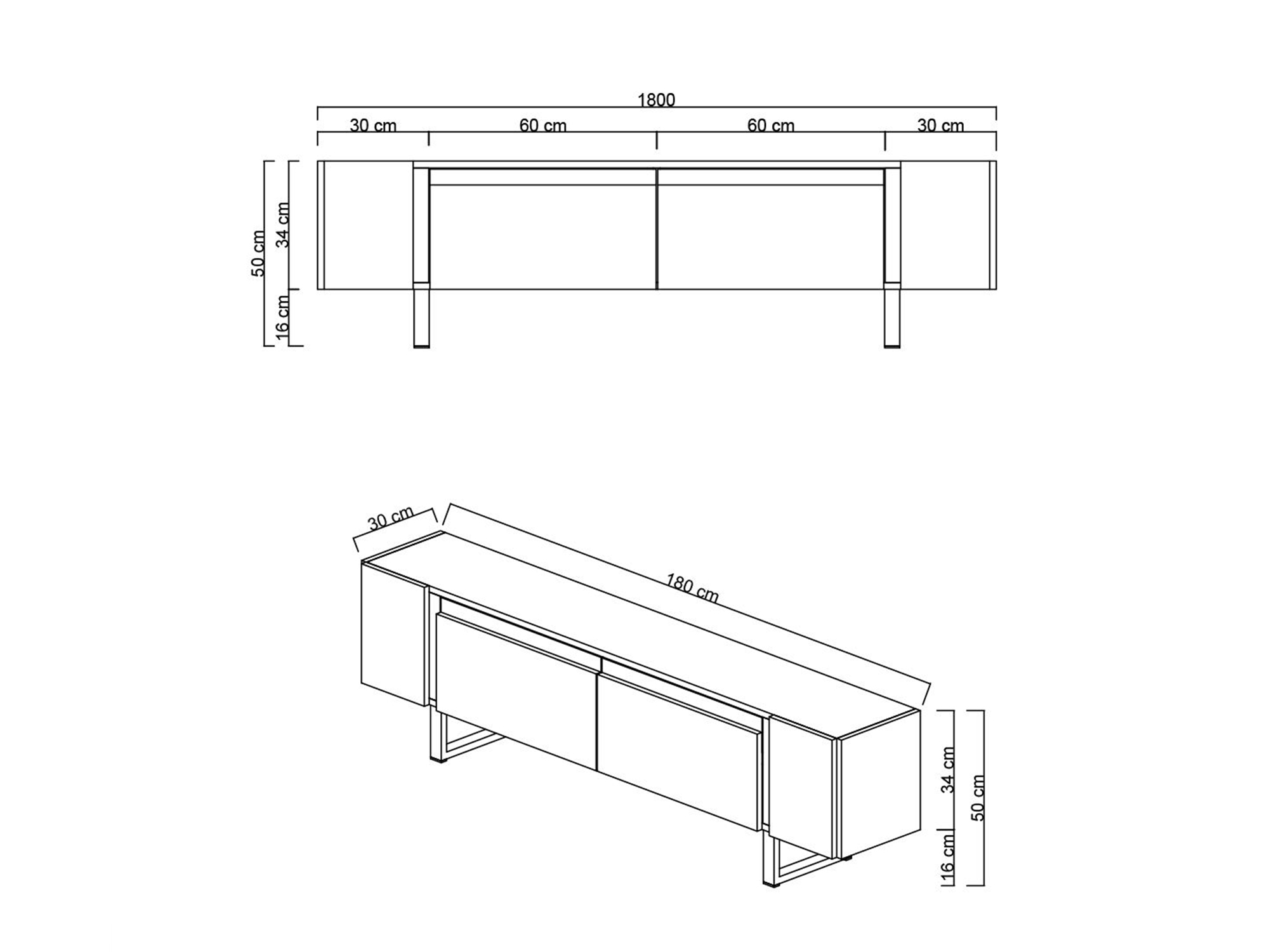 TV-állvány Kailua 2670 (Fehér)