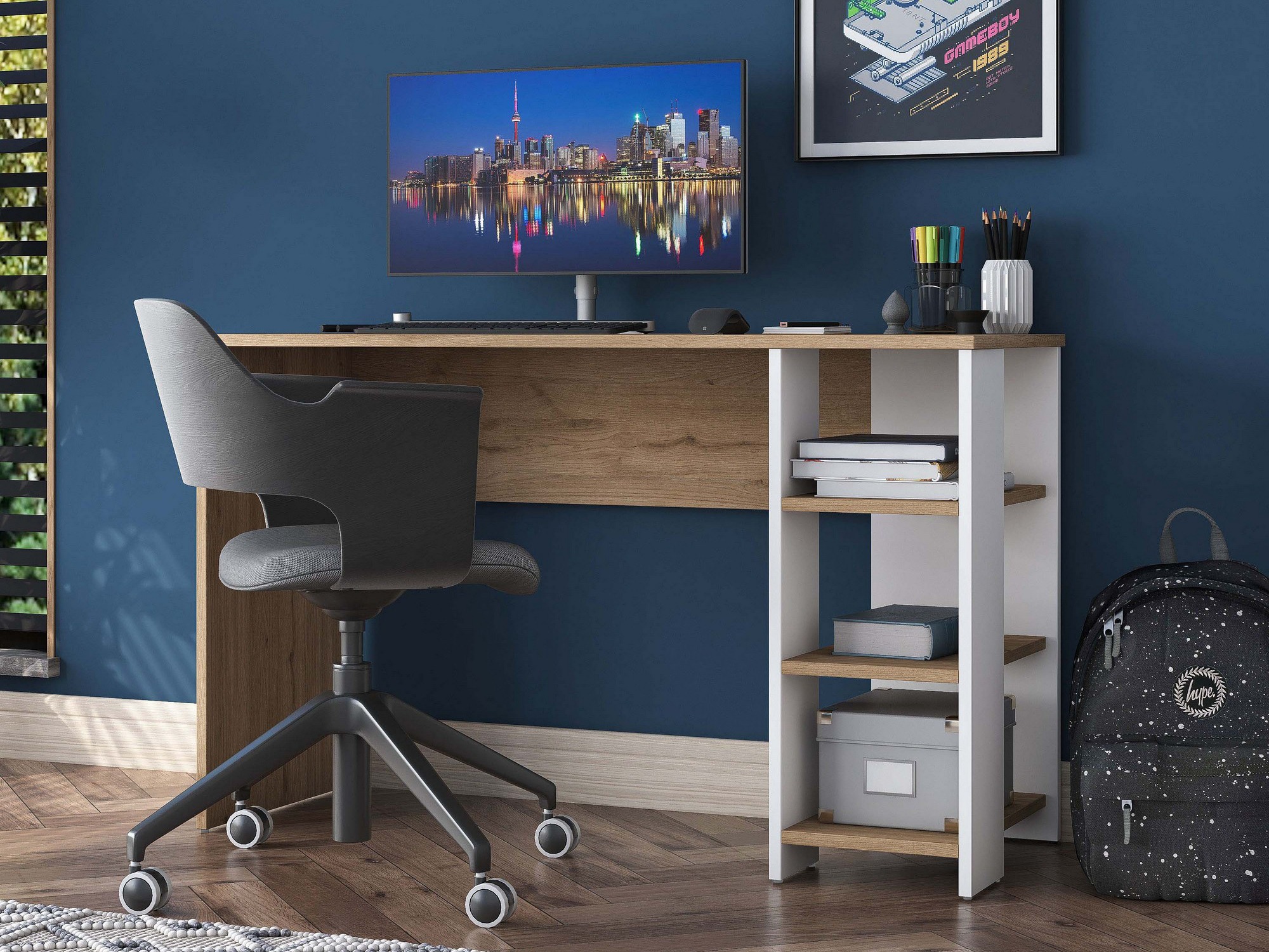 Íróasztal Catdelu 109 (Fehér + Dió)