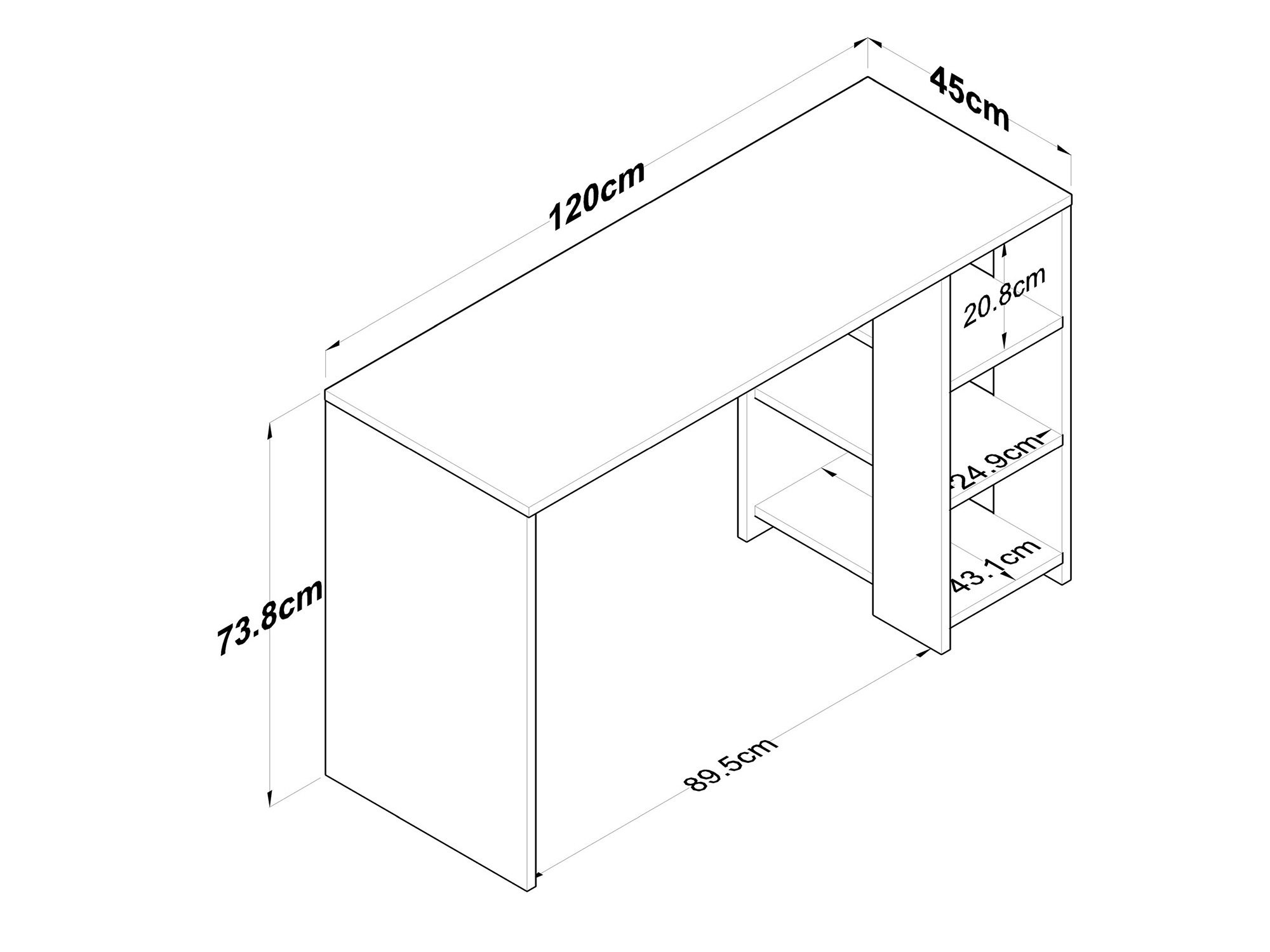 Íróasztal Catdelu 109 (Fehér + Dió)