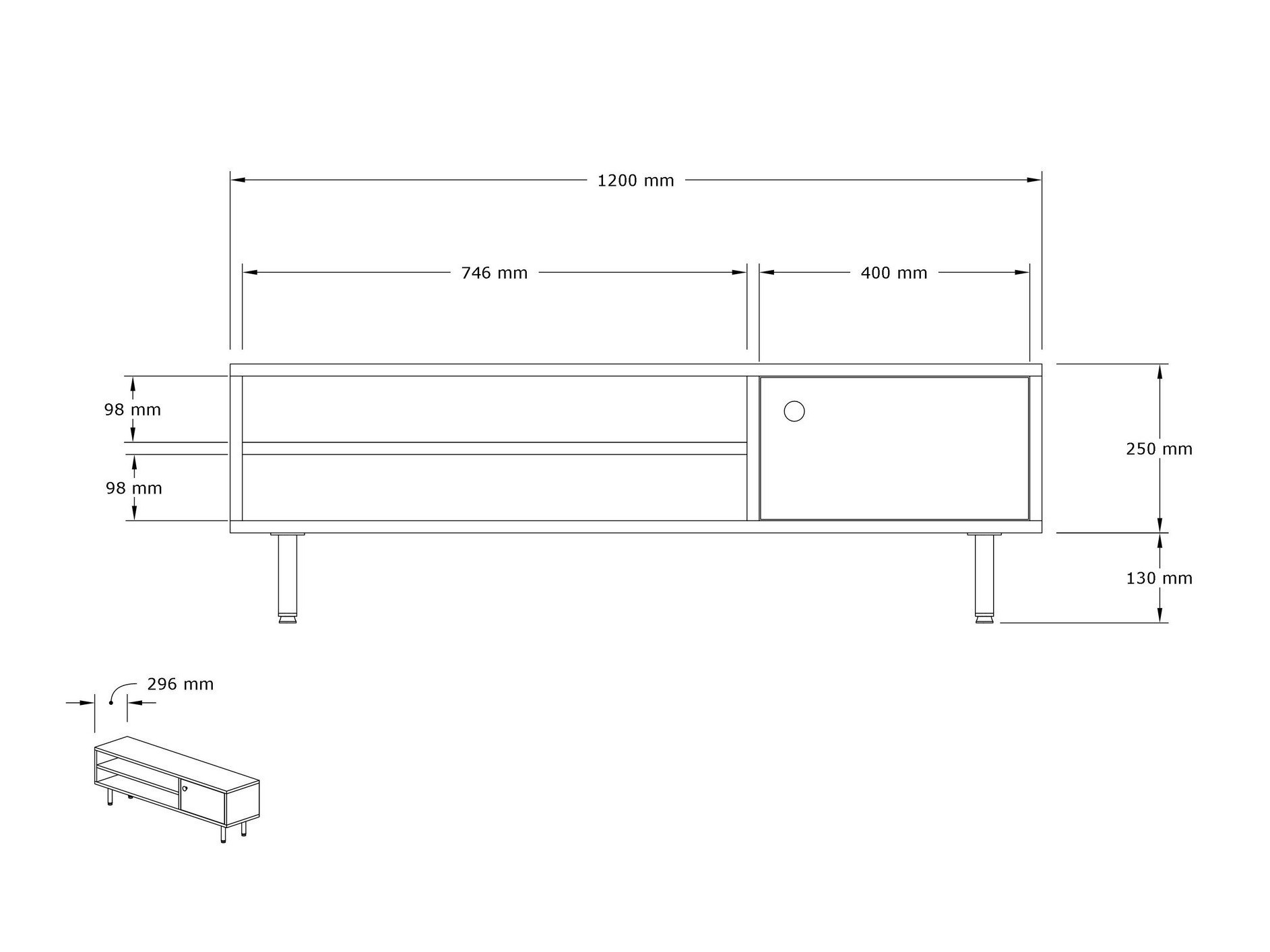 TV-állvány Kailua 2224 (Tölgy)