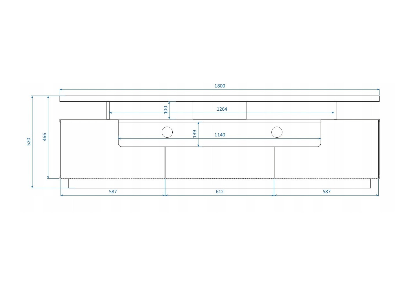 TV-állvány Buffalo 175 (Fényes fehér)