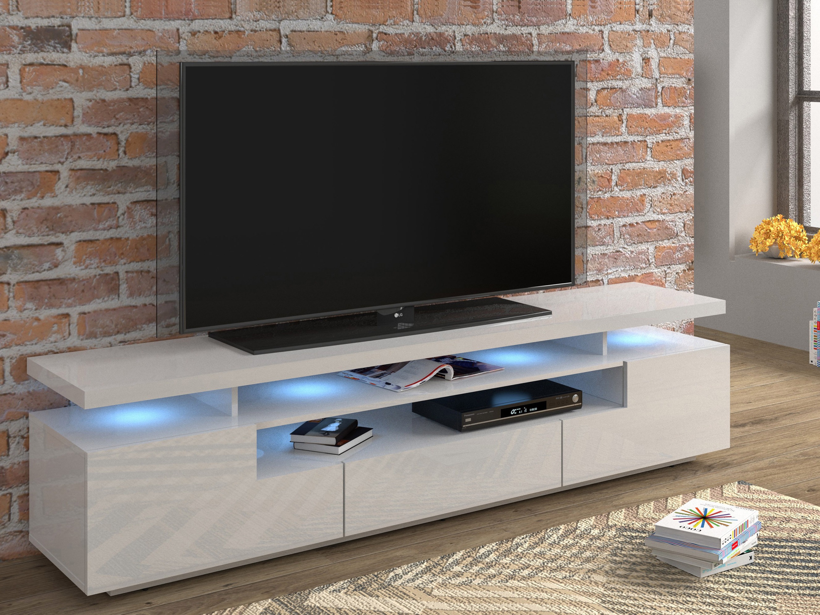 TV-állvány Buffalo 175 (Fényes fehér)