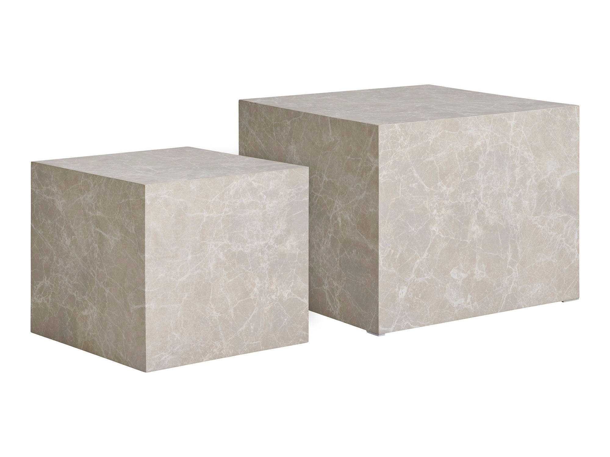 Dohányzóasztal szett Catavie 103 (Bézs + Szürke márvány)