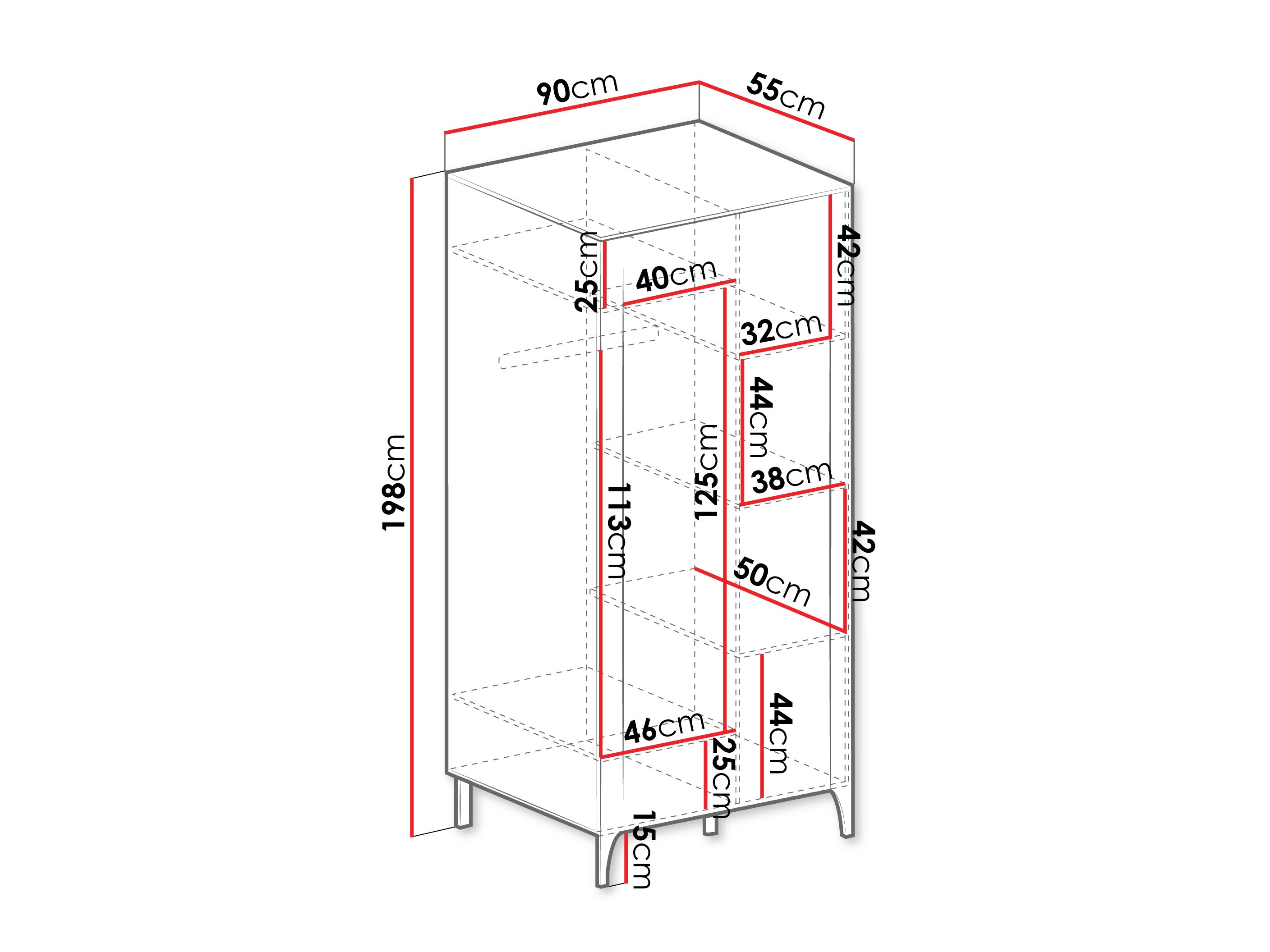 Gardróbszekrény Mavtoru 106 (Fekete)