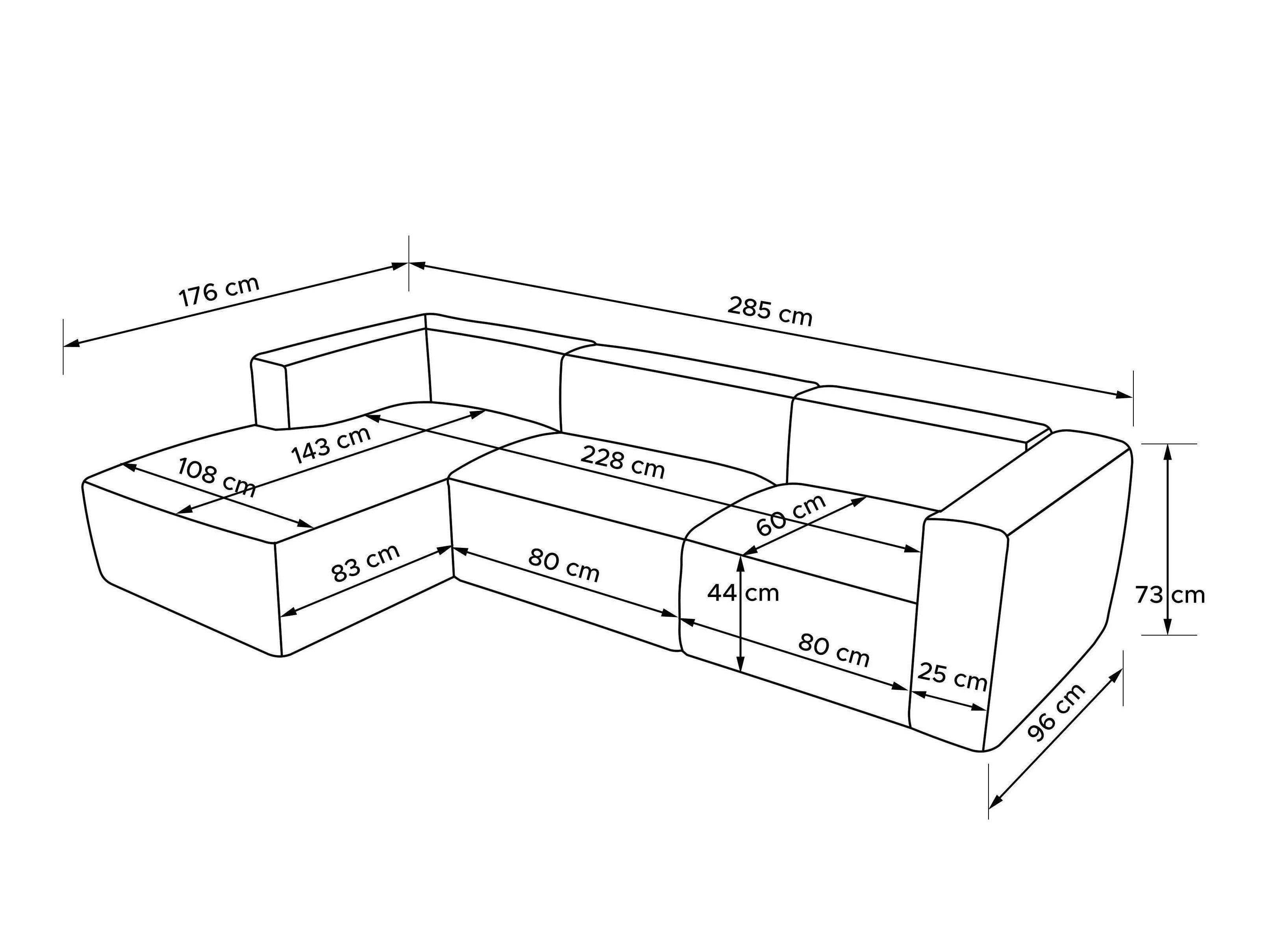 Moduláris sarokkanapé Melteno 106 (Poso 22)
