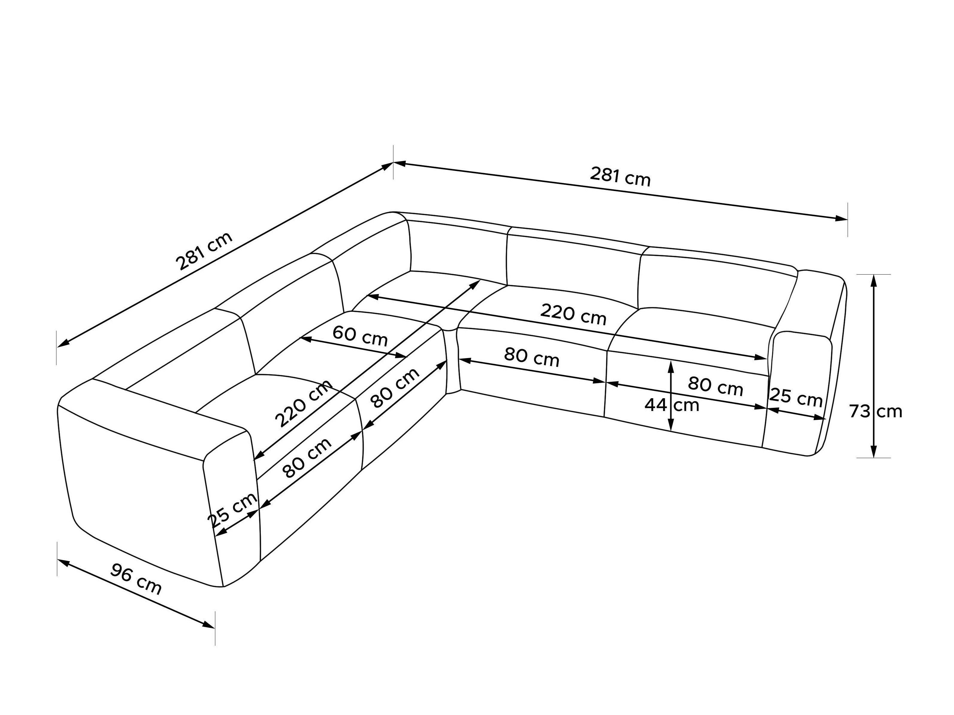 Moduláris sarokkanapé Melteno 107 (City 98)