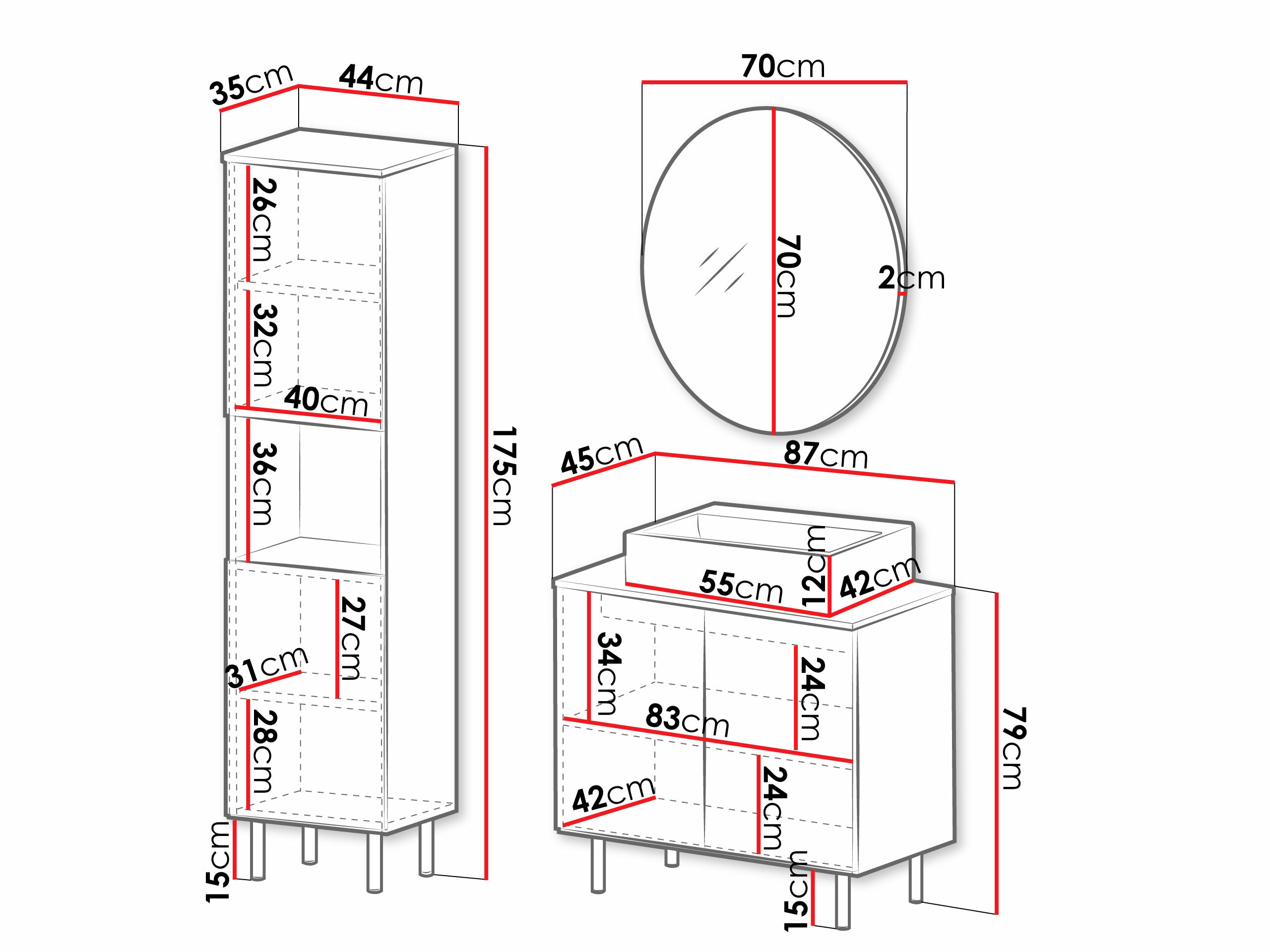 Fürdőszobai garnitúra Virdomi 111 (Kasmír)