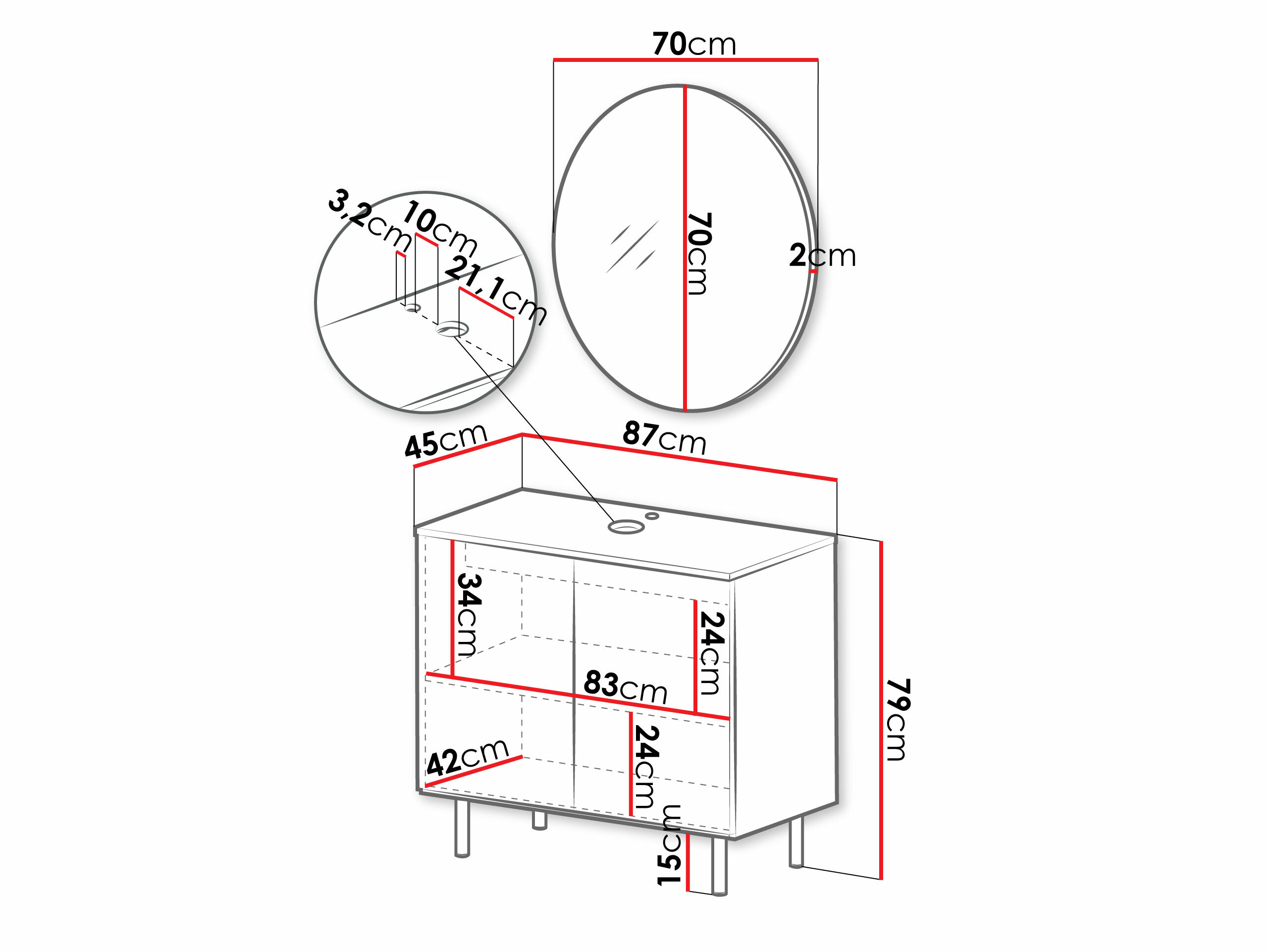 Fürdőszobai garnitúra Virdomi 109 (Kasmír)
