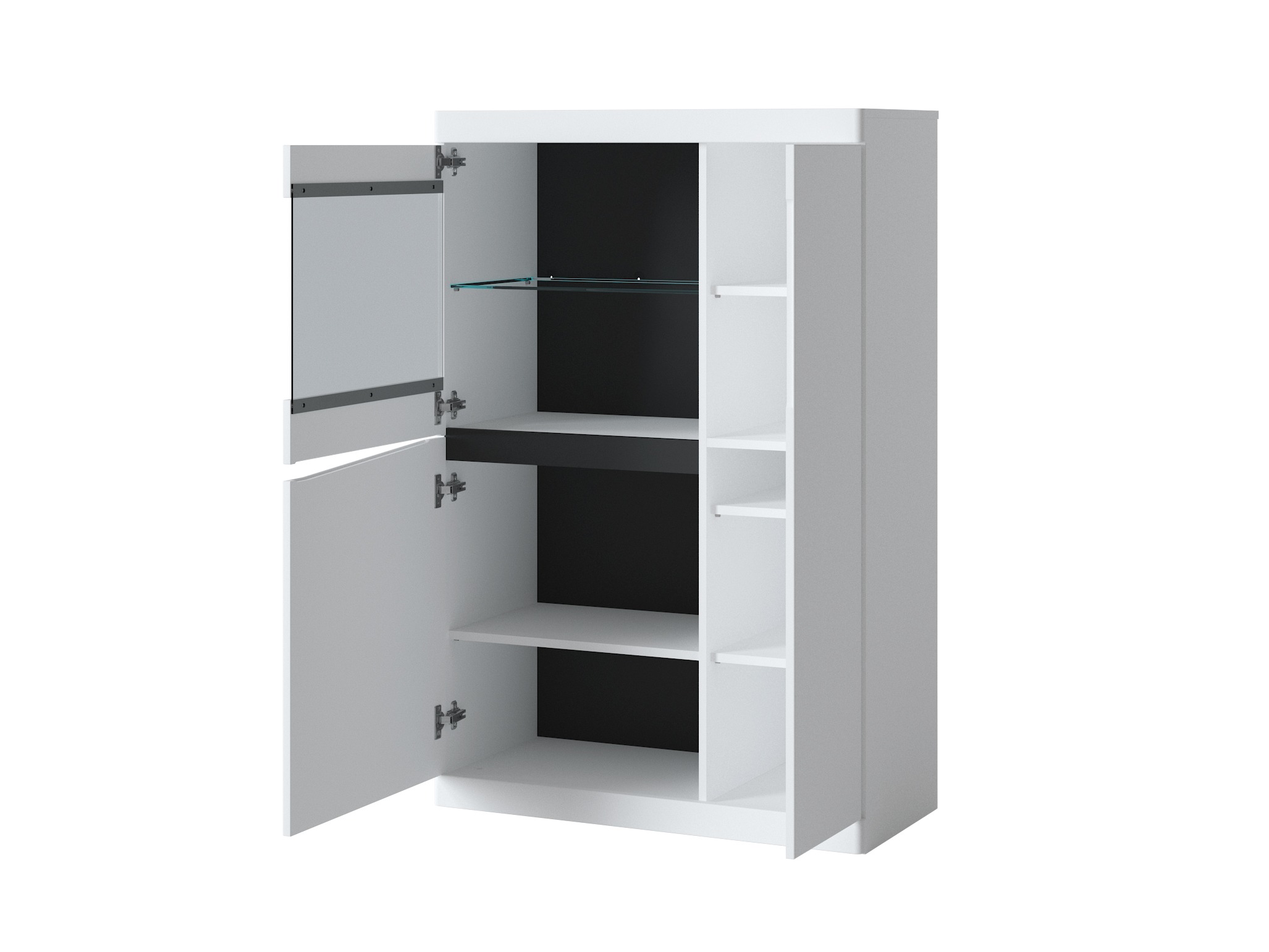 Könyvespolc Venlori 129 (Fehér + Grafit)