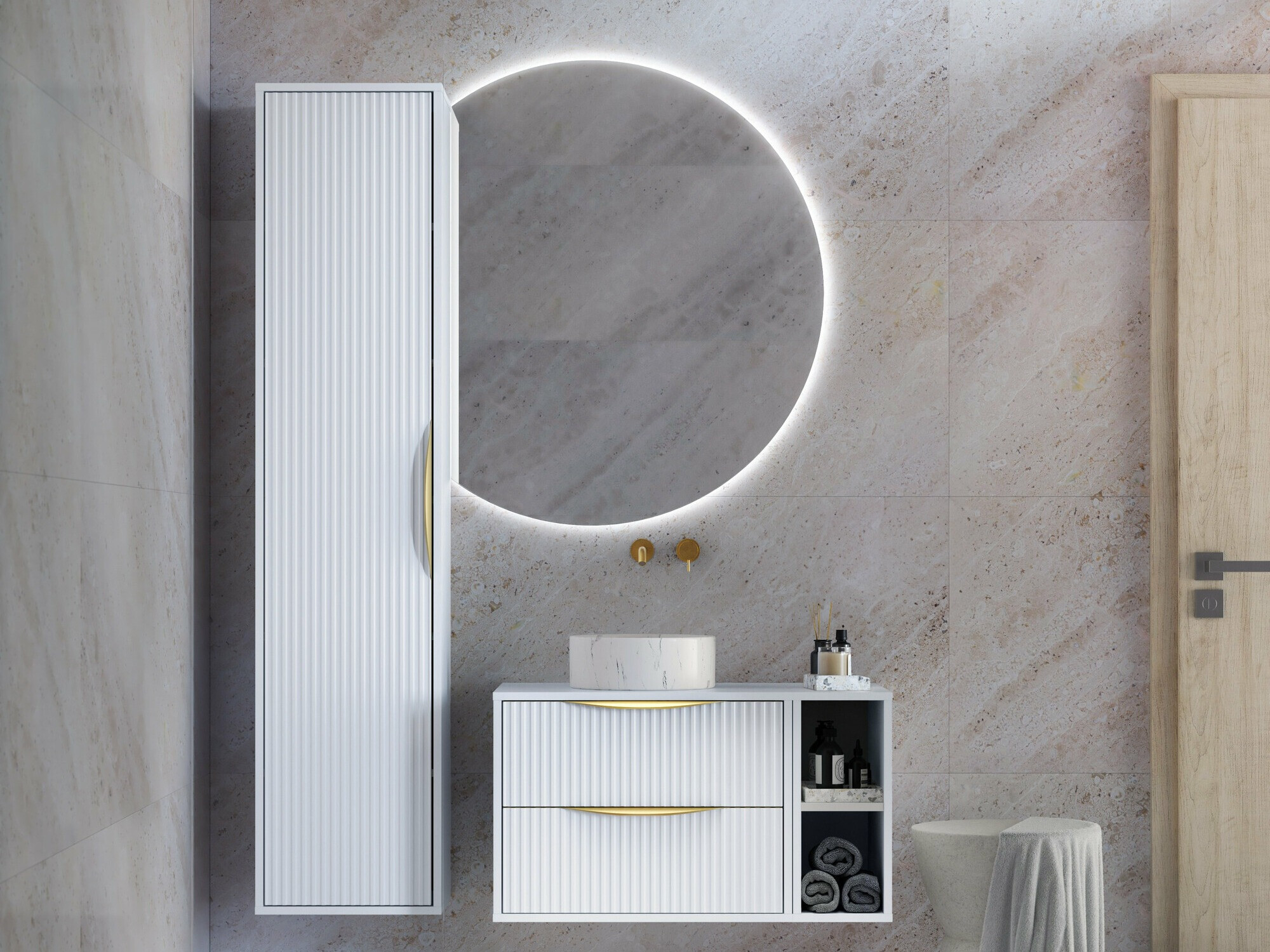 Fali szekrény mosdónak SH10939 sérült csomagolással