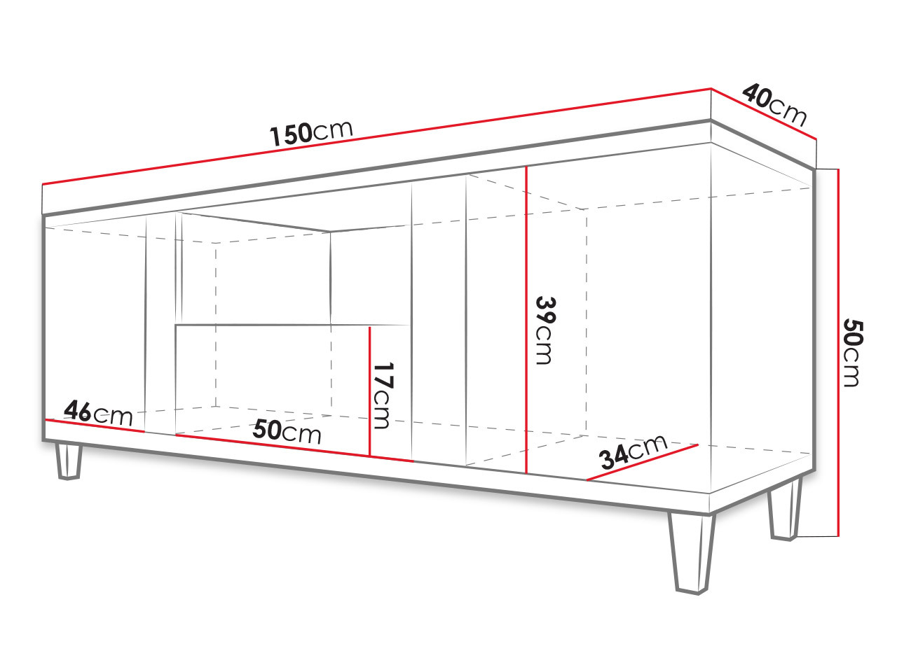 TV-állvány Florem (Fehér + Fényes fehér + Világos fa)