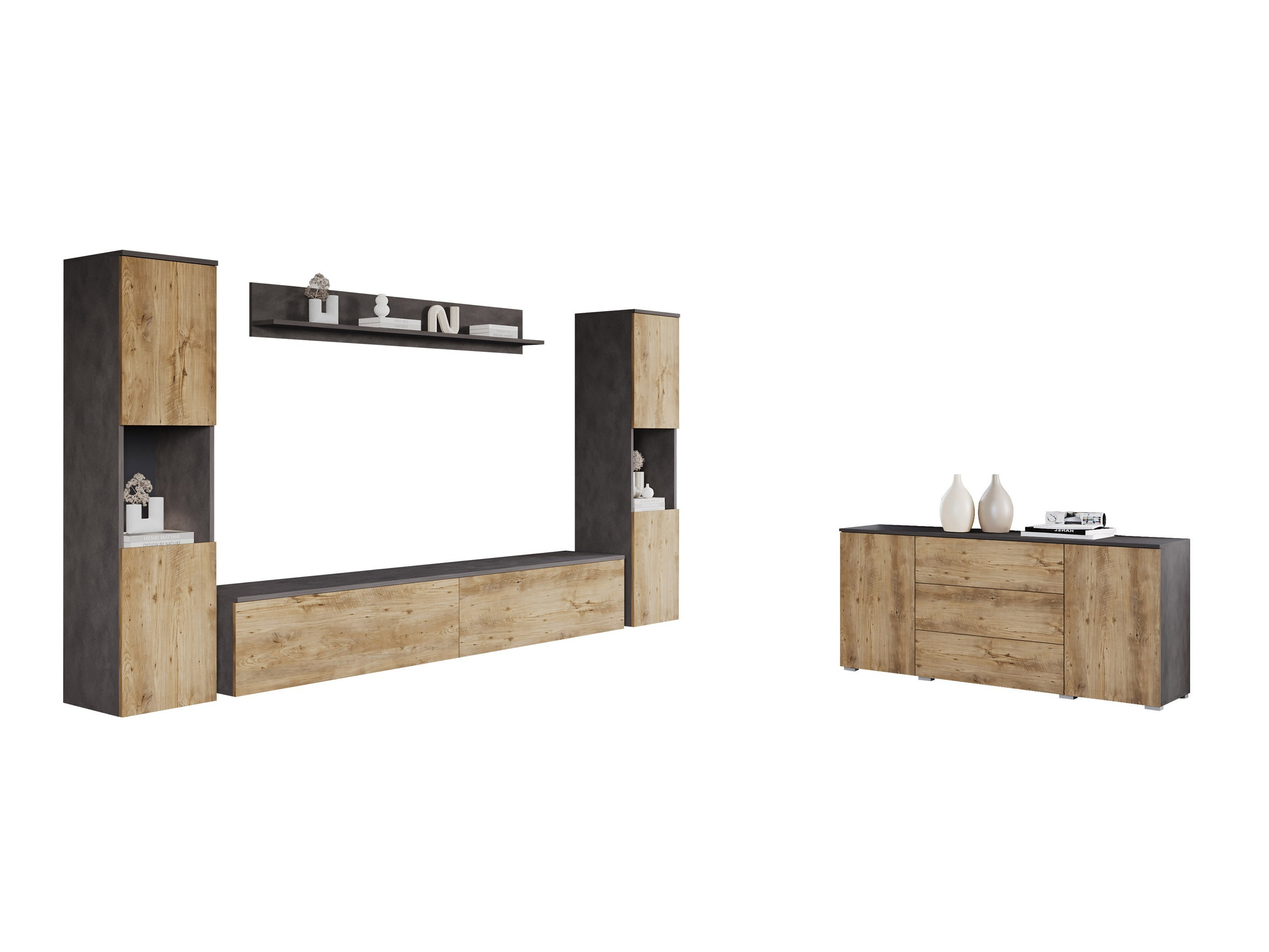 Nappali szett Sarasota 133 (Matera szürke + Gesztenye)