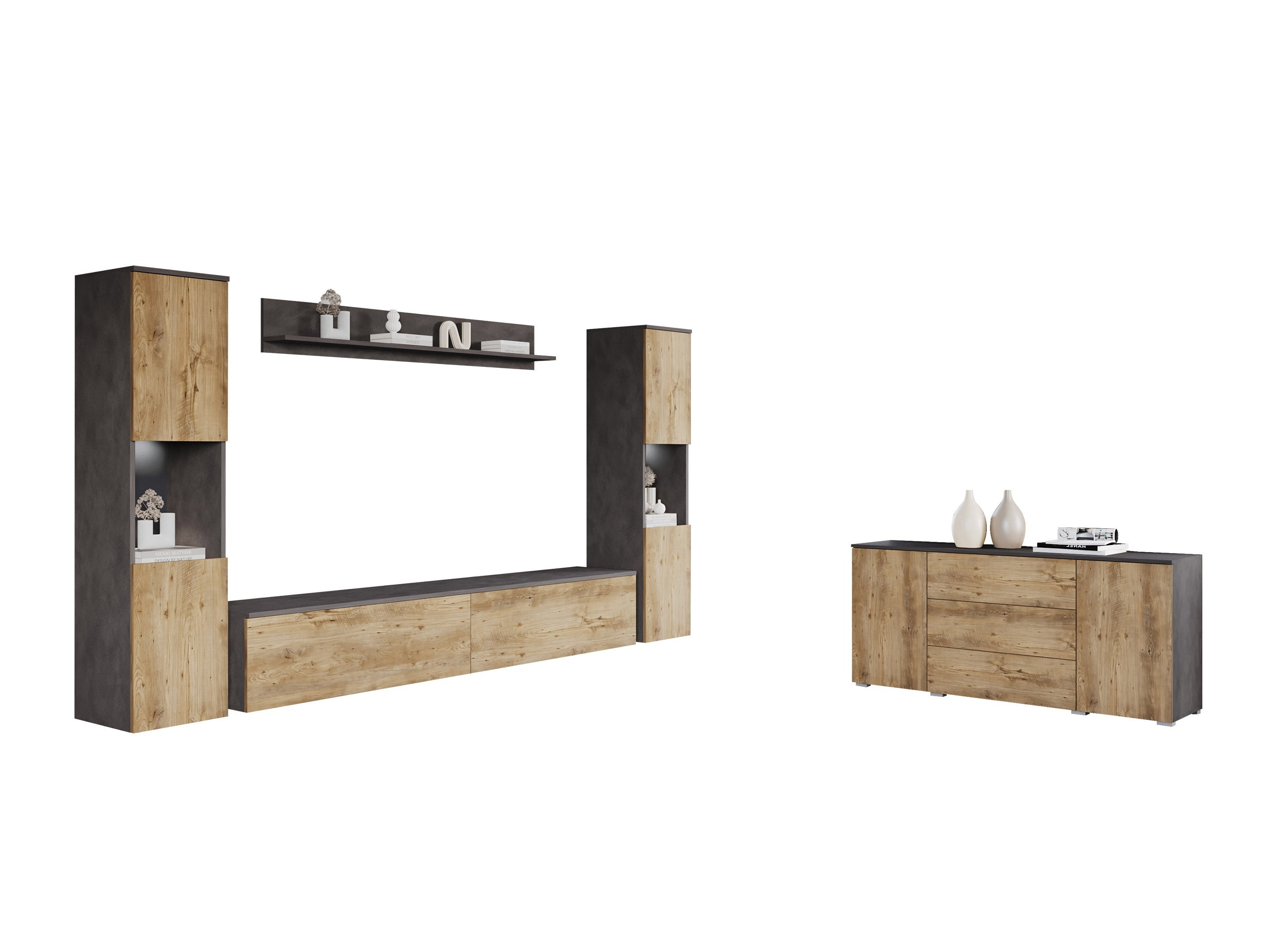 Nappali szett Sarasota 133 (Matera szürke + Gesztenye)