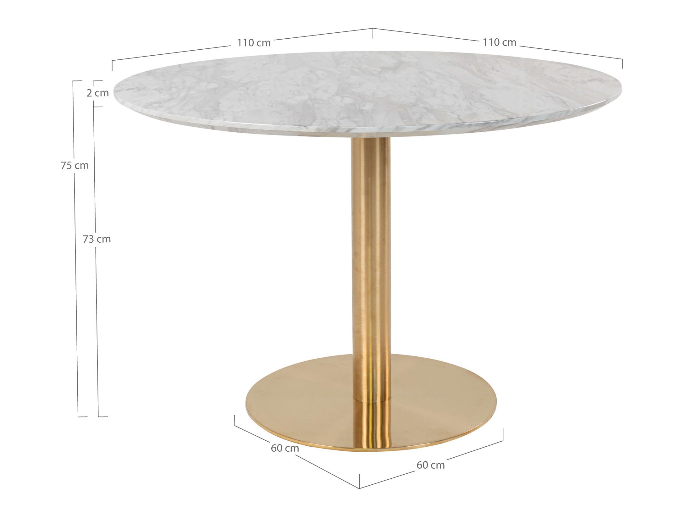 Asztal Elbelia 103 (Aranysárga + Fehér márvány)