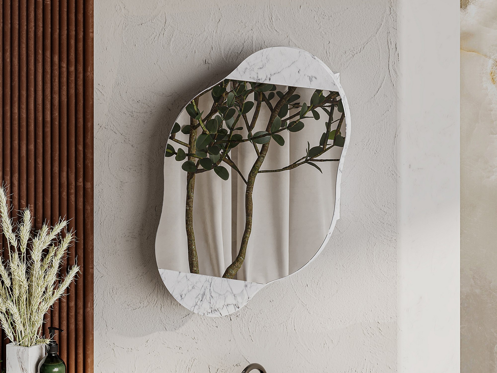 Fürdőszoba tükörszekrény Kailua 2711 (Fehér márvány)