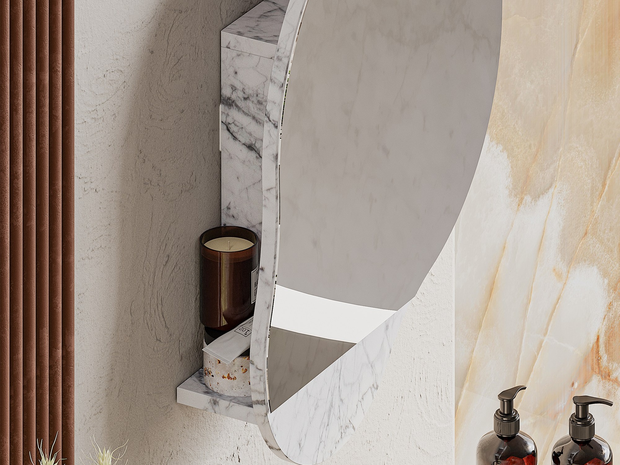 Fürdőszoba tükörszekrény Kailua 2711 (Fehér márvány)