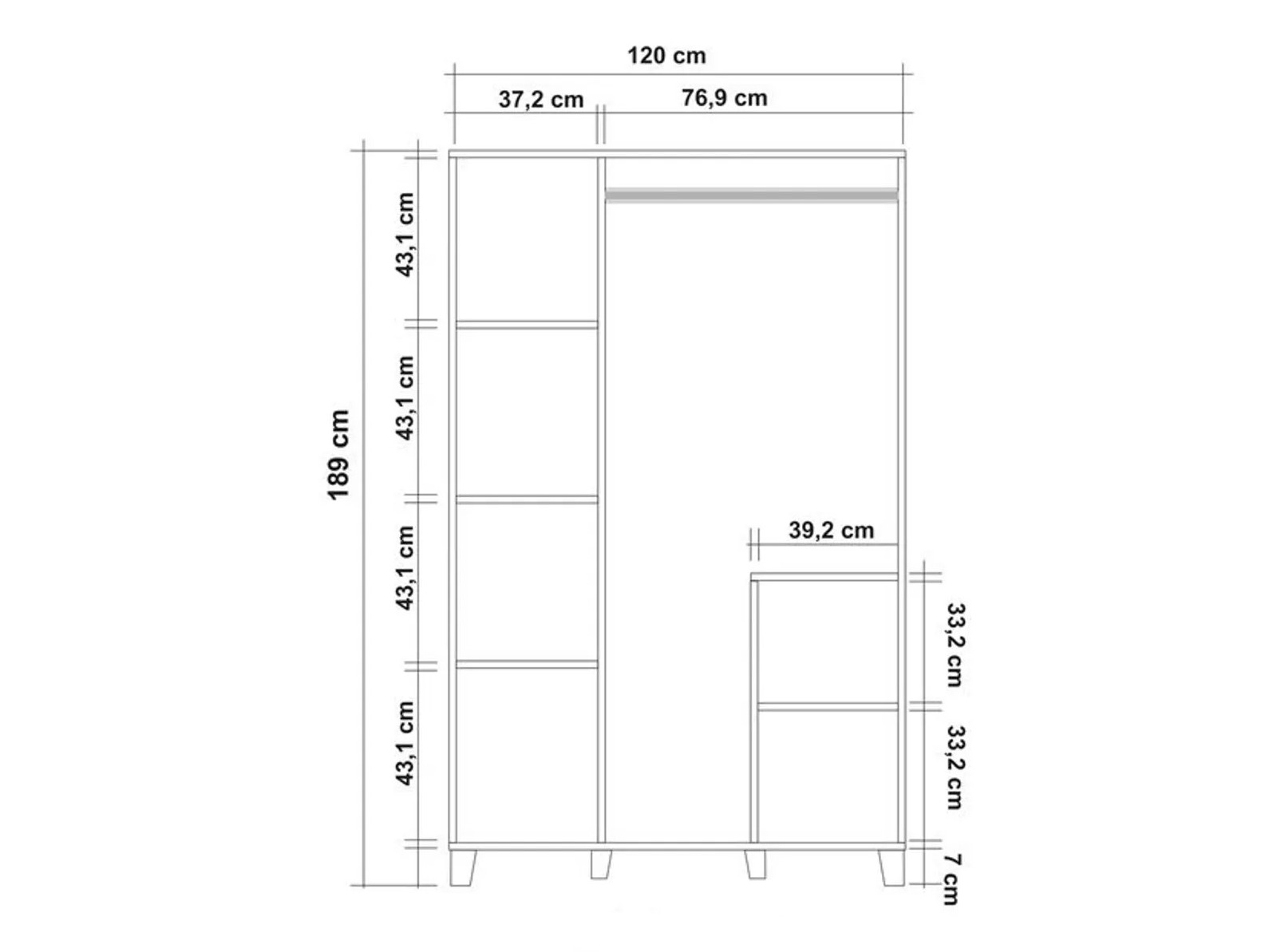 Gardróbszekrény Kailua 2715